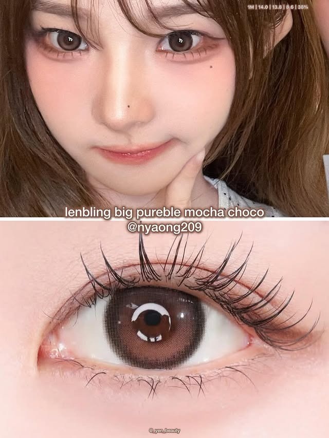 [13.8mm] Lenbling Big Pureble 1 Month Mocha Choco｜月拋彩妝隱形眼鏡｜每盒2片