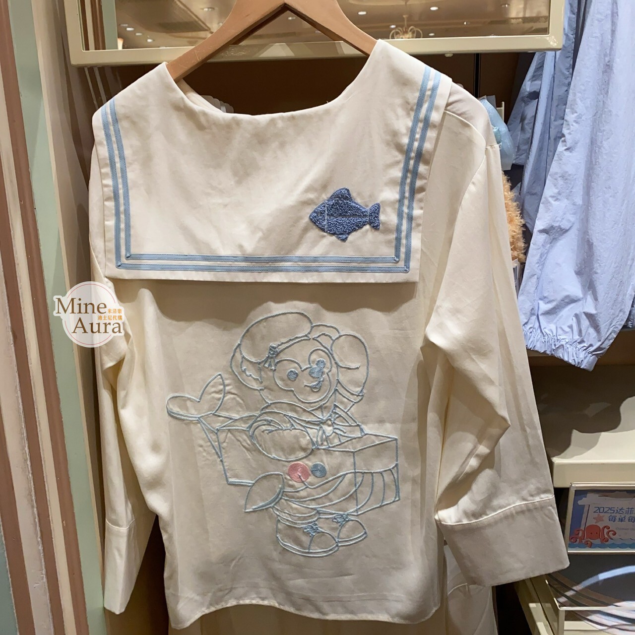 2025 夏日派對 達菲 Duffy 與好友們 海軍領造型 襯衫 上衣 -上海迪士尼樂園