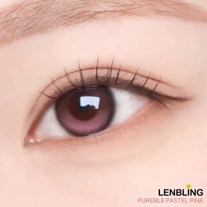 [13.4mm] Lenbling Pureble 1 Month Pastel Pink｜月拋彩妝隱形眼鏡｜每盒2片