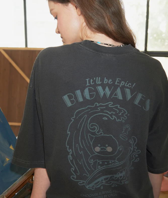 CPGN STUDIO /[CPGN x Kakao Friends] Surfer Spring Pigment short T-shirt/smoke black/JUL2