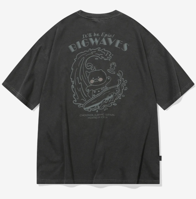 CPGN STUDIO /[CPGN x Kakao Friends] Surfer Spring Pigment short T-shirt/smoke black/JUL2