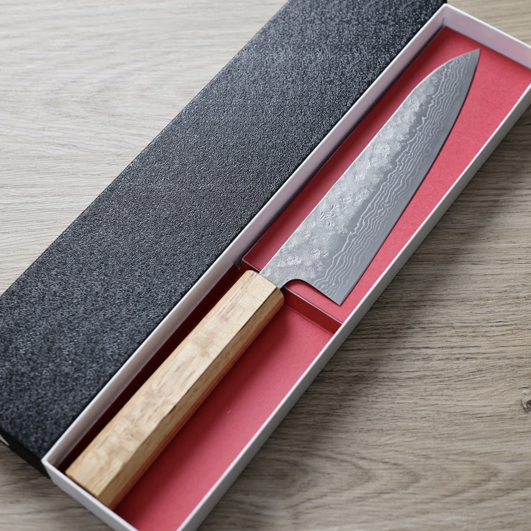 作SAKU 壱 牛刀 180mm 440C鋼 鎚目大馬士革