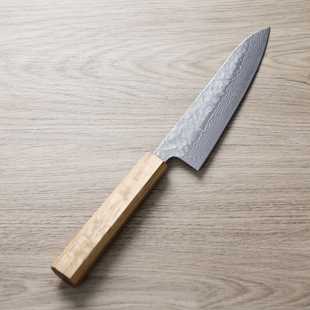 作SAKU 壱 牛刀 180mm 440C鋼 鎚目大馬士革