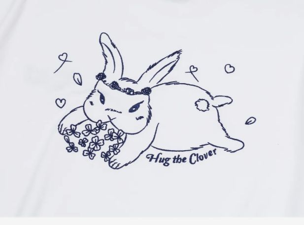 CPGN STUDIO / Clover Bunny Embroidery Short T-shirt / white / JUL25