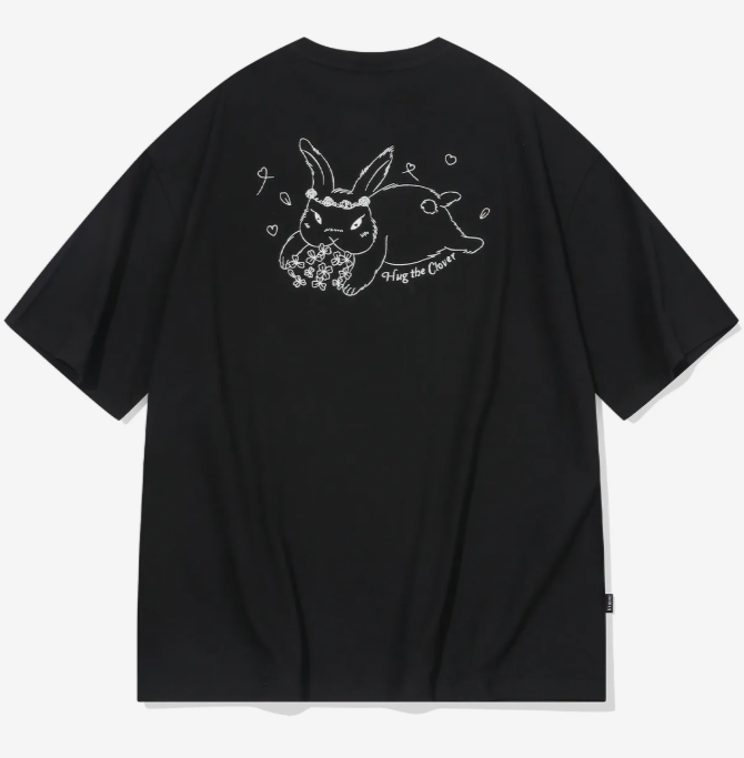 CPGN STUDIO / Clover Bunny  Embroidery Short T-shirt / black / JUL25