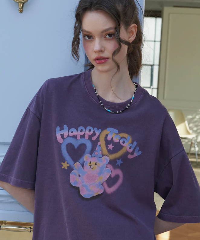 CPGN STUDIO / BlushTeddy Pigment Short T-shirt / Purple / JUL25