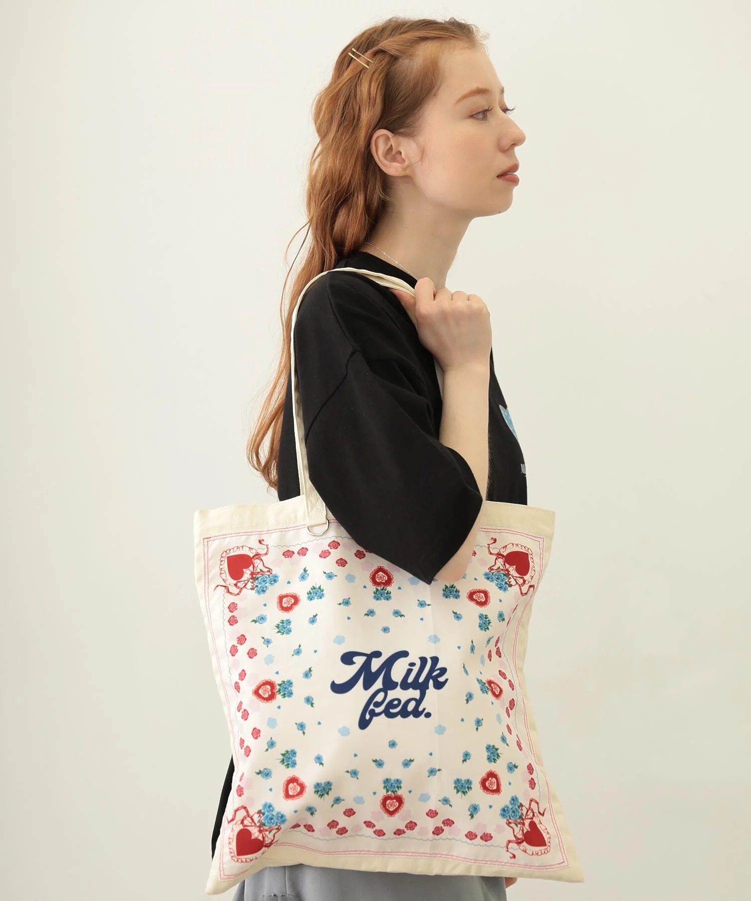 MILKFED. FLOWER PATTERN BANDANA BAG