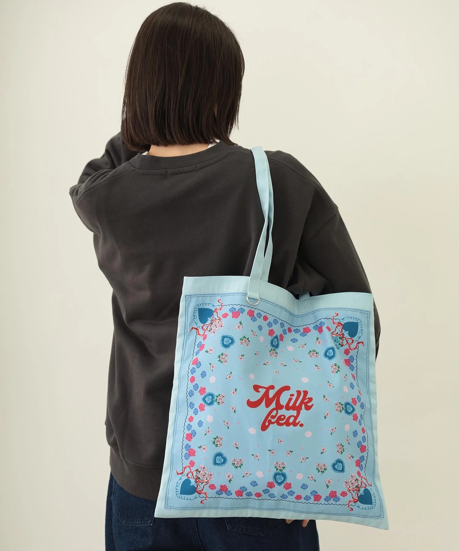 MILKFED. FLOWER PATTERN BANDANA BAG