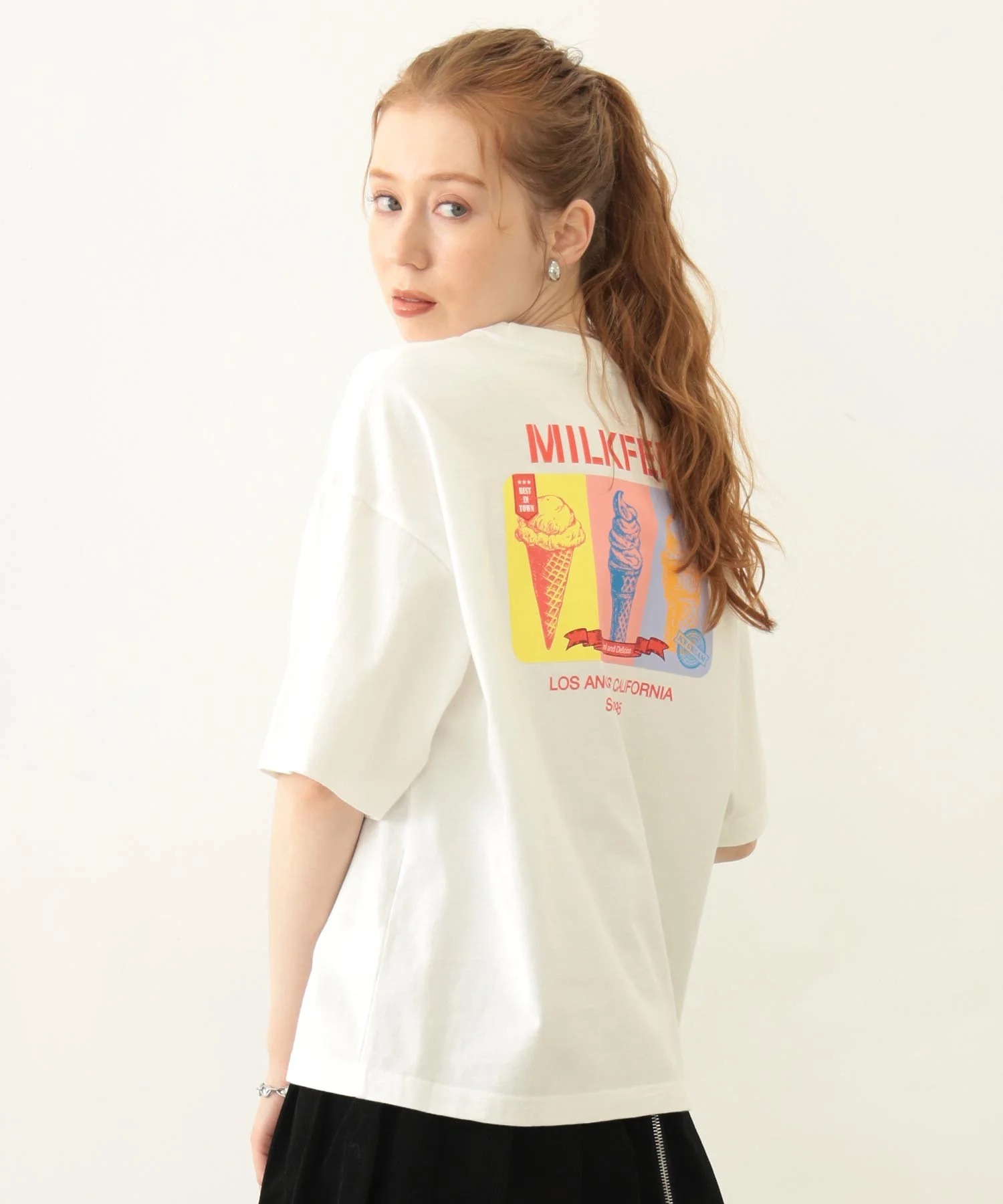 MILKFED. TRIPLE ICE CREAM WIDE S/S TEE