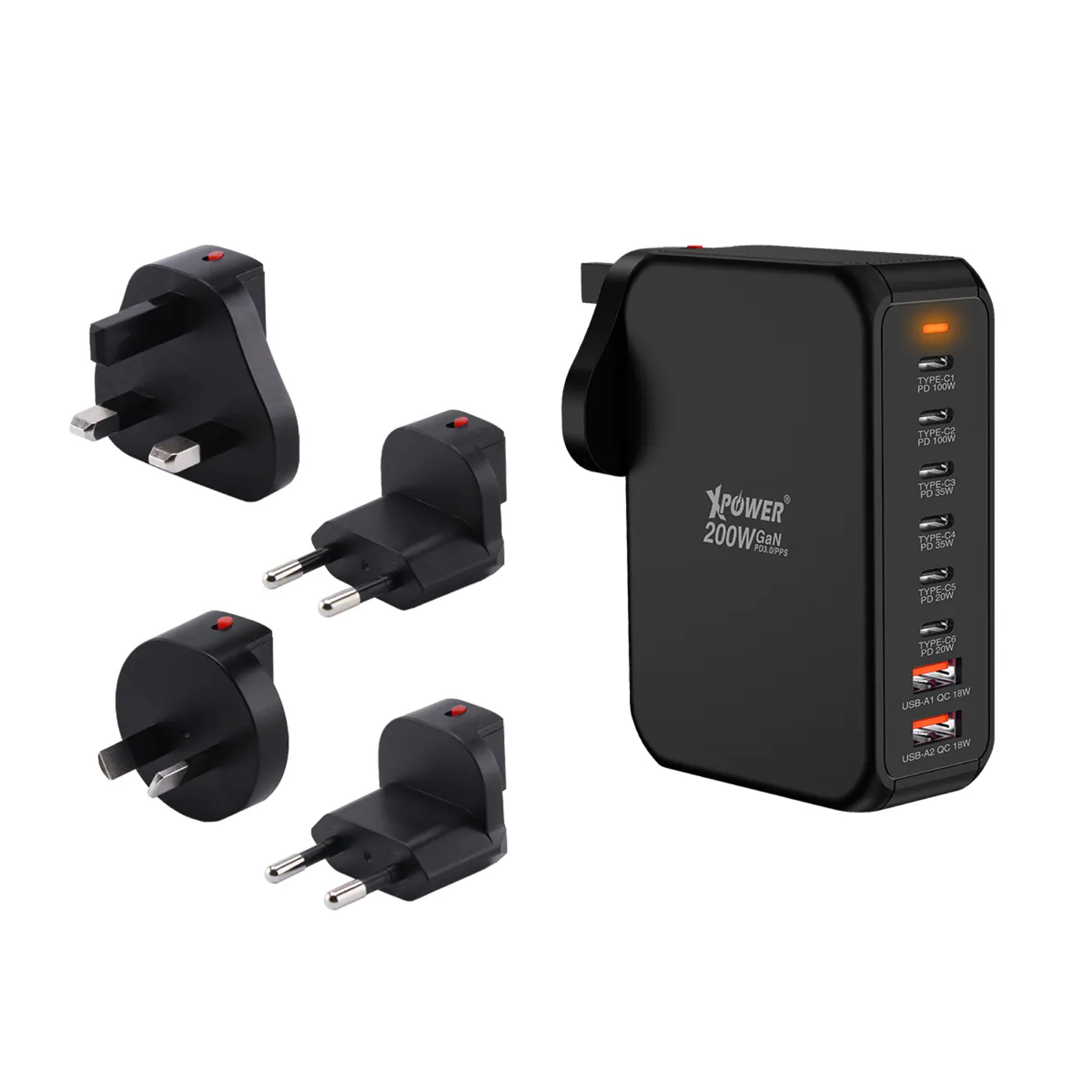 XPower PowerTravel 200W 8輸出 200W PD3.0 GaN 旅行充電器 PT200W