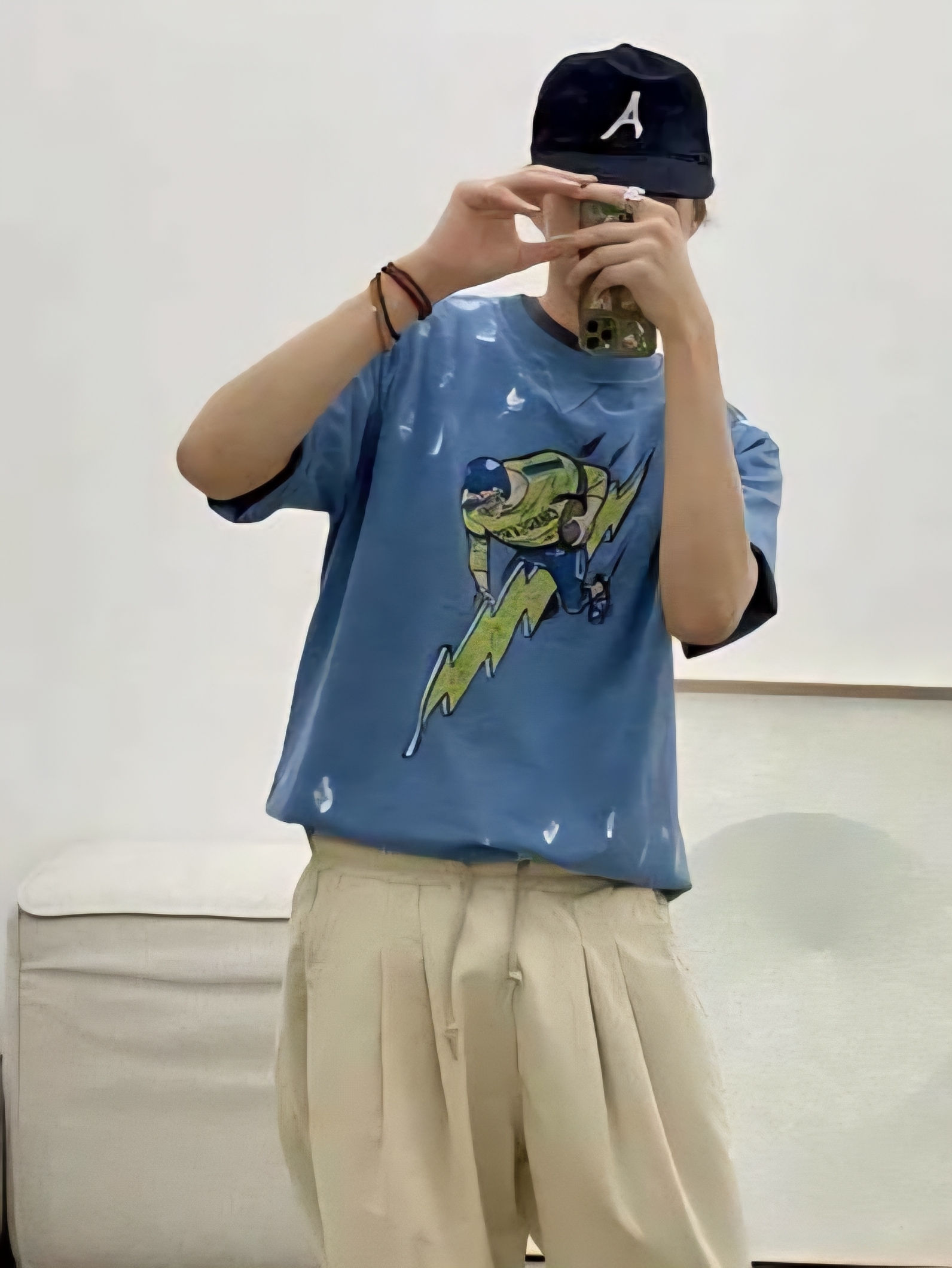 (快閃特價活動)橄欖閃電俠重磅顏料潑漆短T