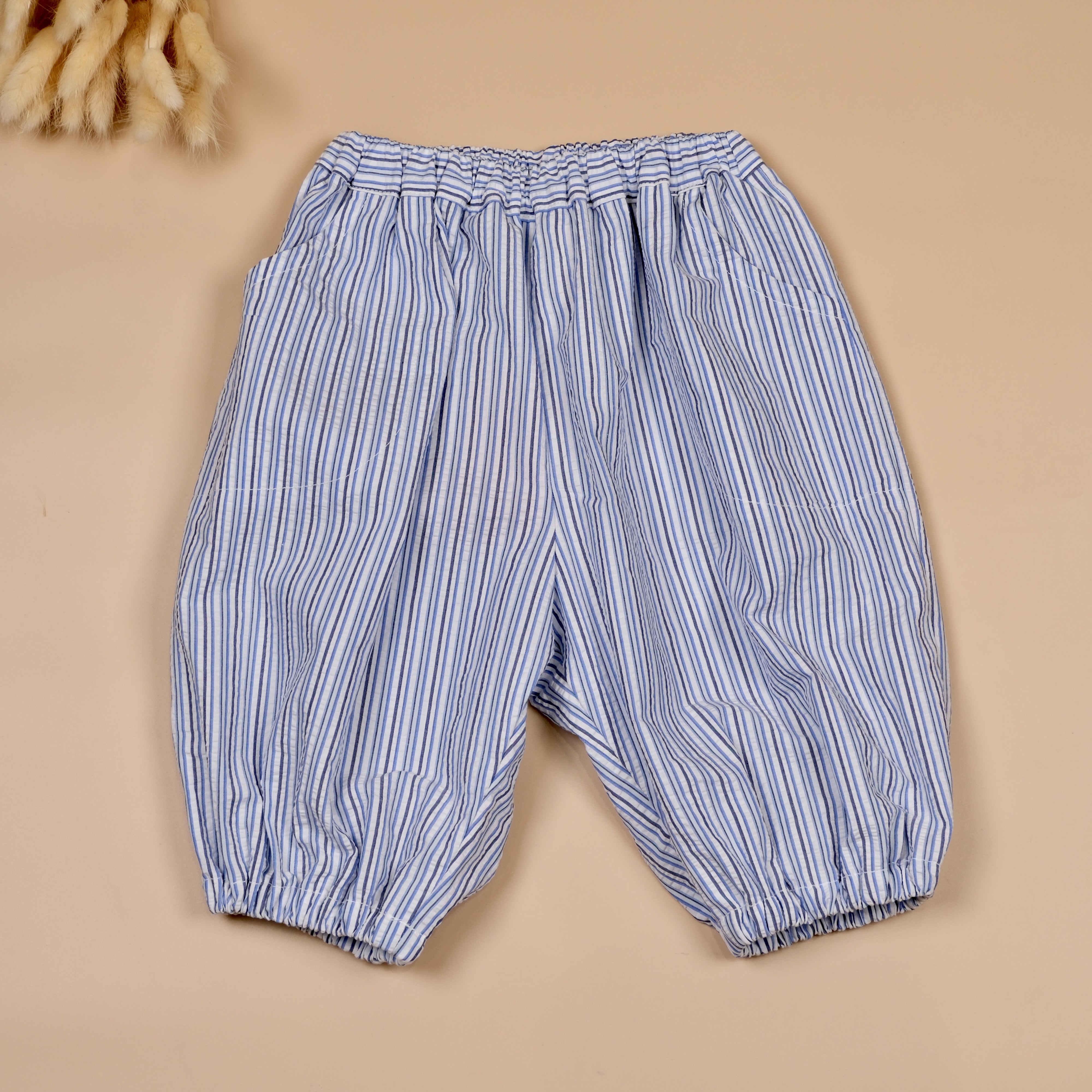 氣泡森森 Kibou MoriMori系列 ෆ 藍色線條 ෆ 日系鬆鬆褲