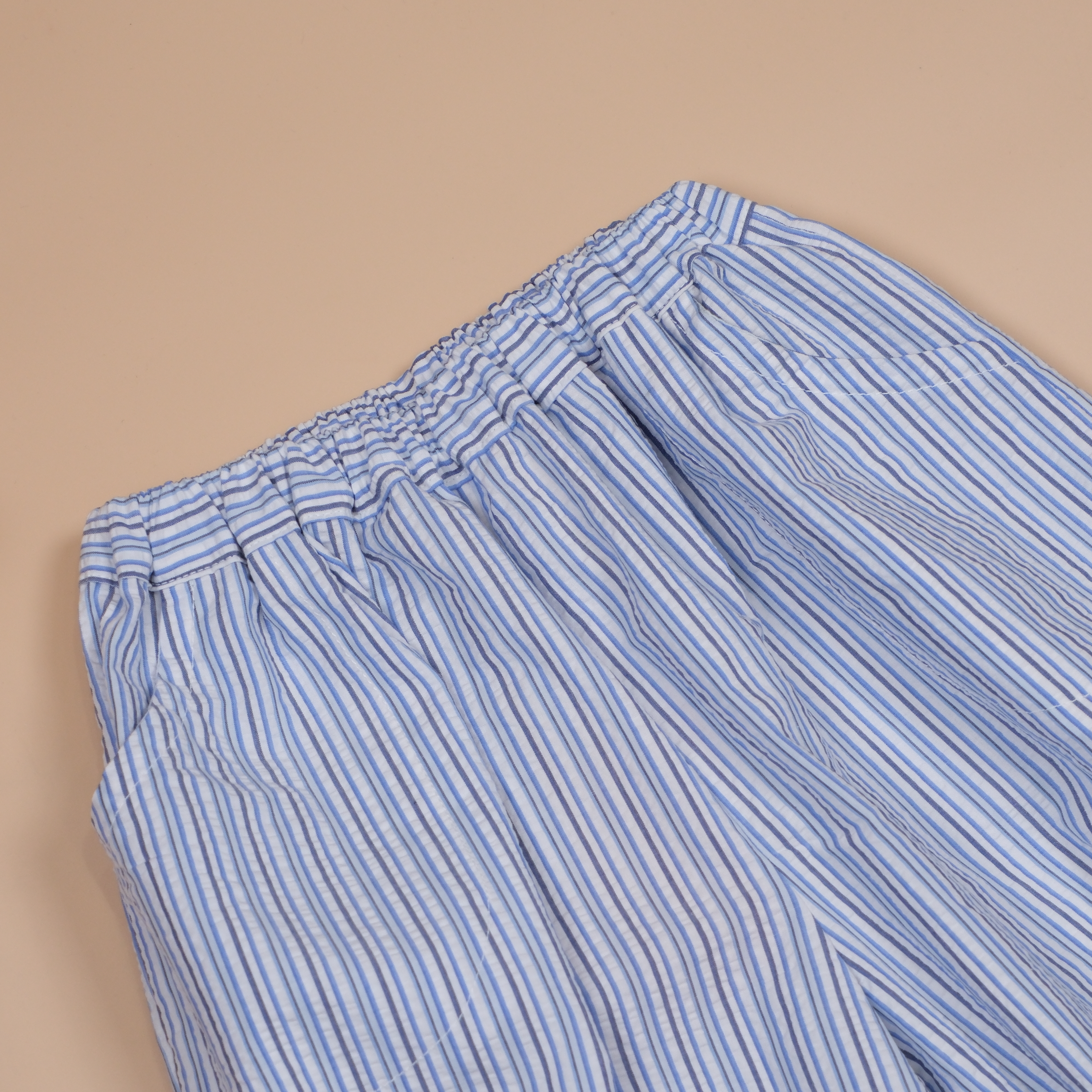 氣泡森森 Kibou MoriMori系列 ෆ 藍色線條 ෆ 日系鬆鬆褲