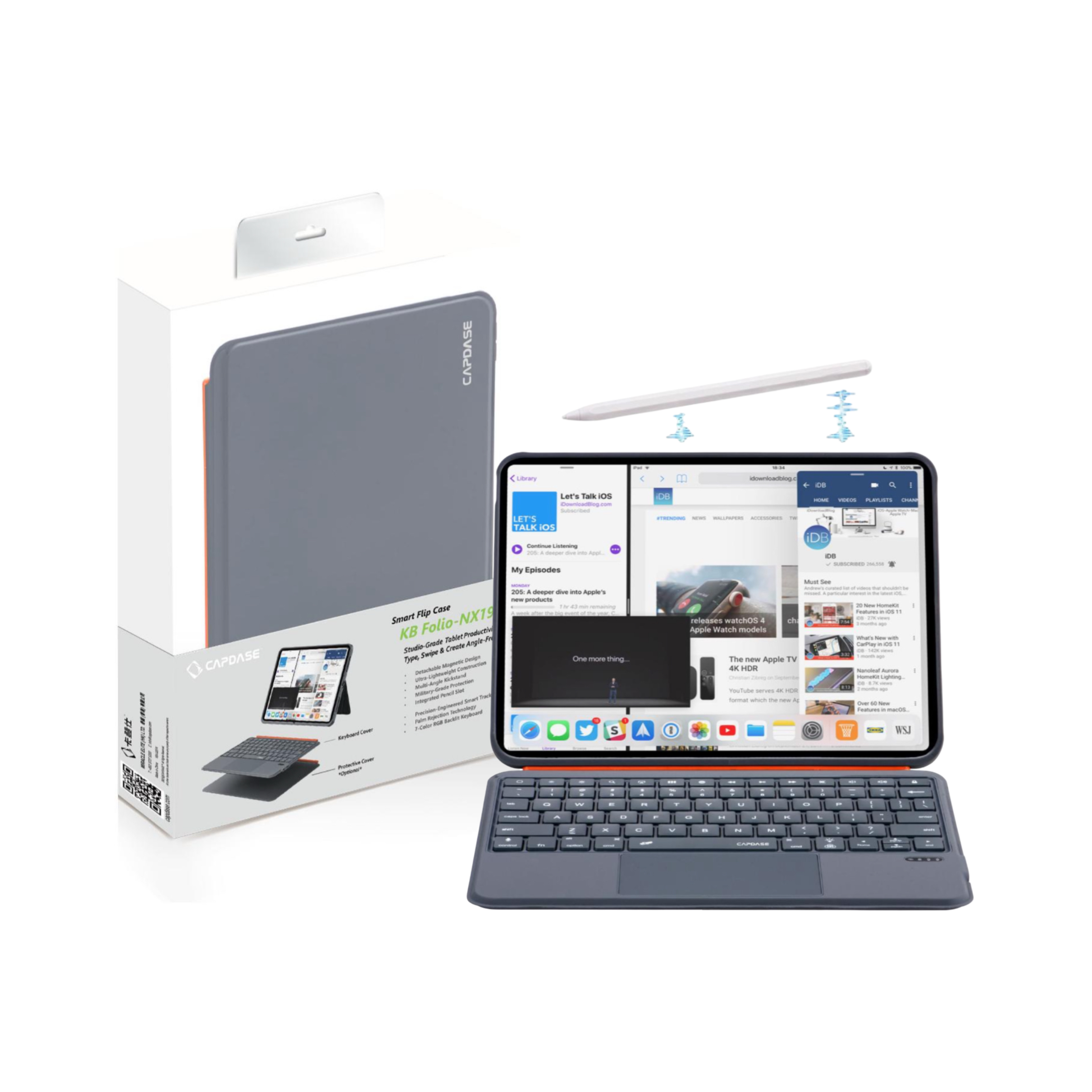 Capdase 智能休眠鍵盤及觸控板保護套組合 KB-Folio NX19 適用於 iPad 系列