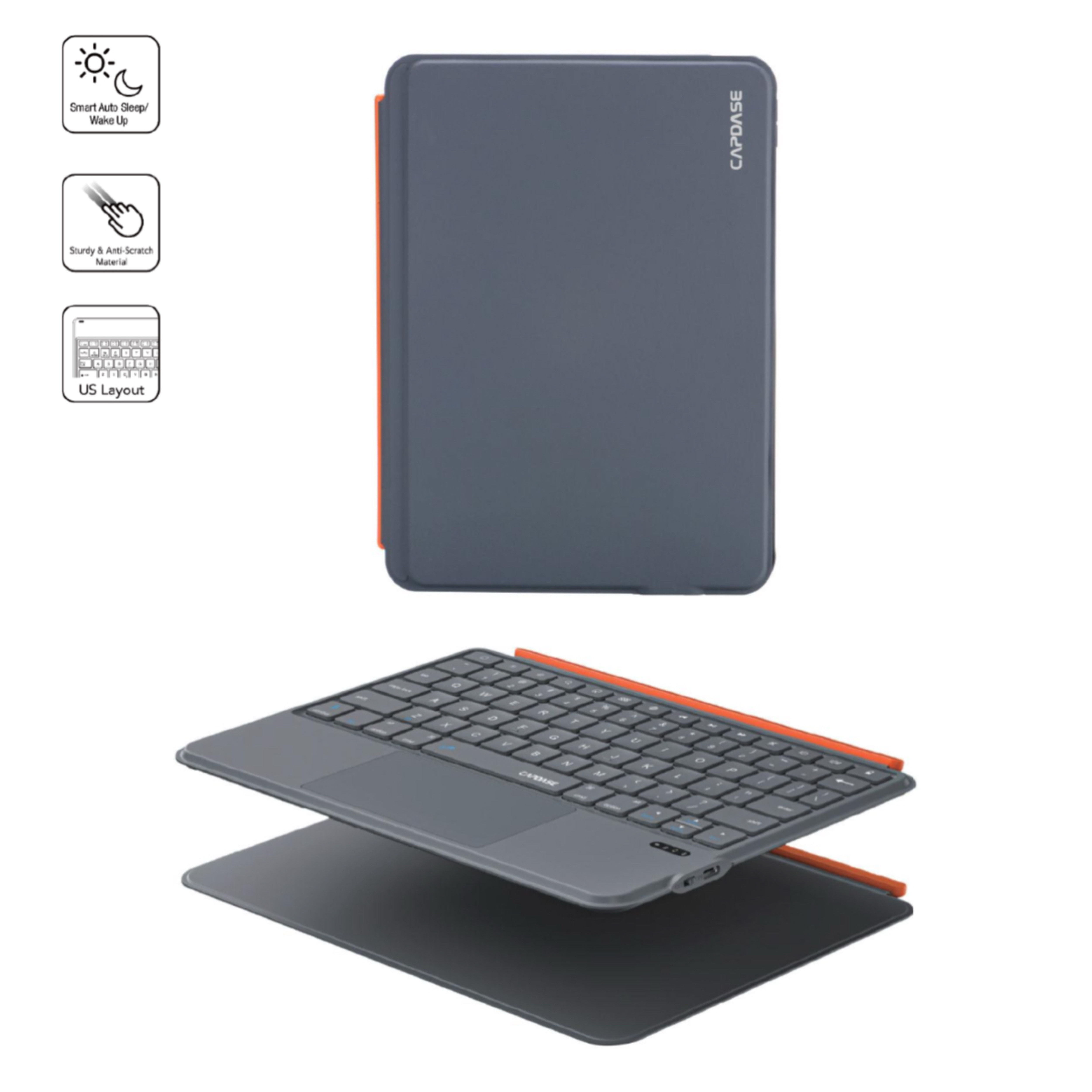 Capdase 智能休眠鍵盤及觸控板保護套組合 KB-Folio NX19 適用於 iPad 系列