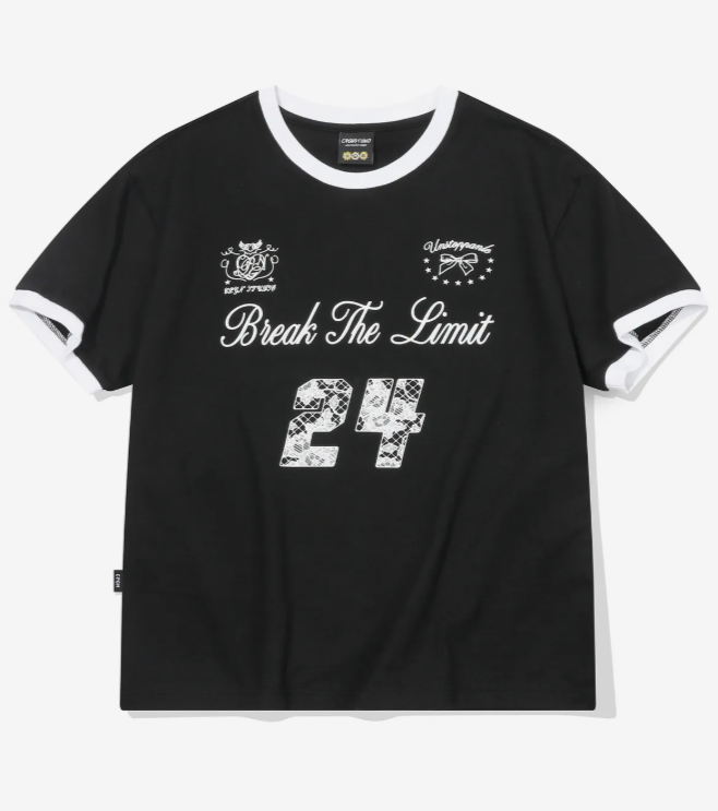 CPGN STUDIO / The Limit CROP Ringer short T-shirt / black / JUL25