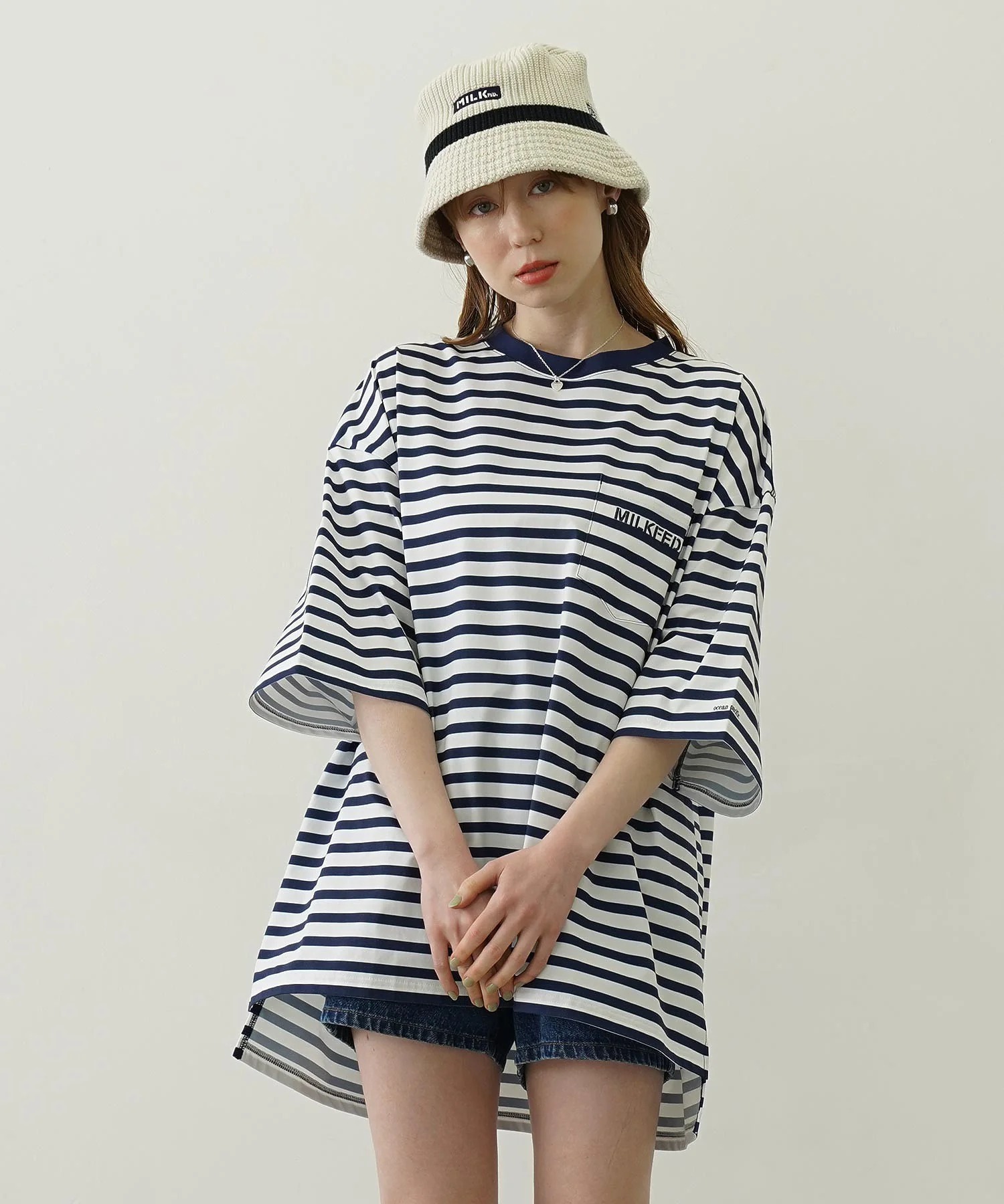 MILKFED. ×OP RASH GUARD POCKET TEE