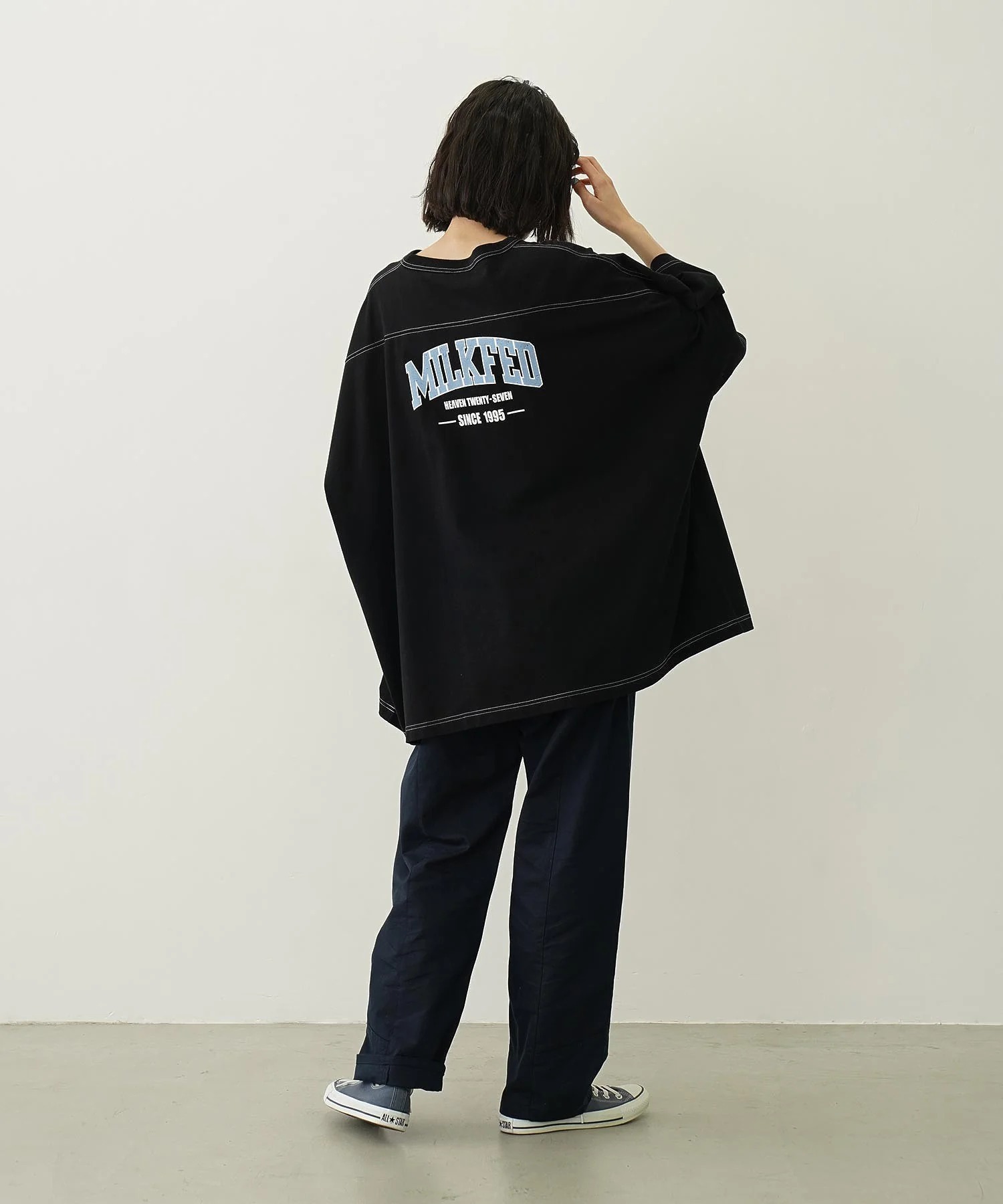 MILKFED.×CHAMPION COLLEGE LOGO BIG FOOTBALL TEE