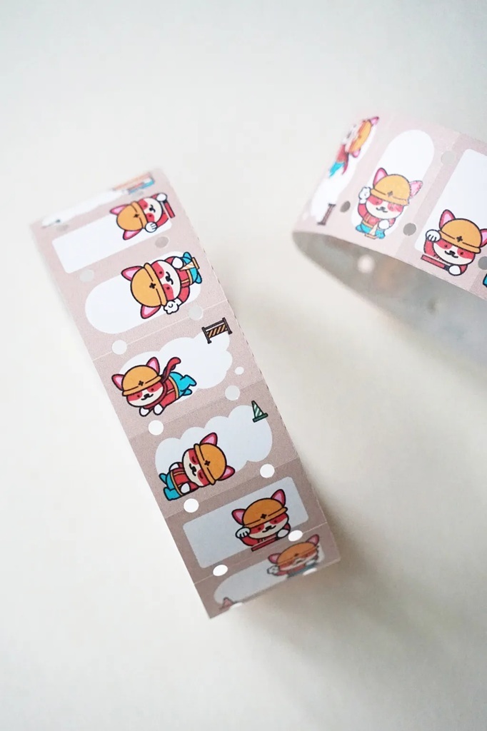 Lihaopaper．工事小貼紙 標籤機貼紙捲 <整捲/分裝>