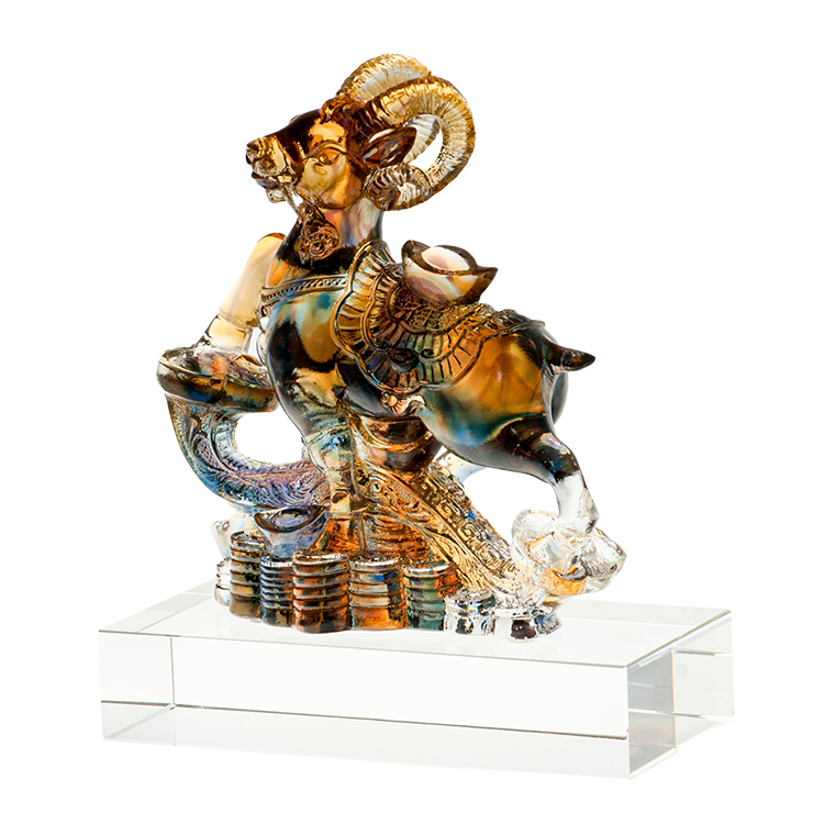 鹿港窯禮品館 居家開運 琉璃珍藏 吉羊如意 擺飾