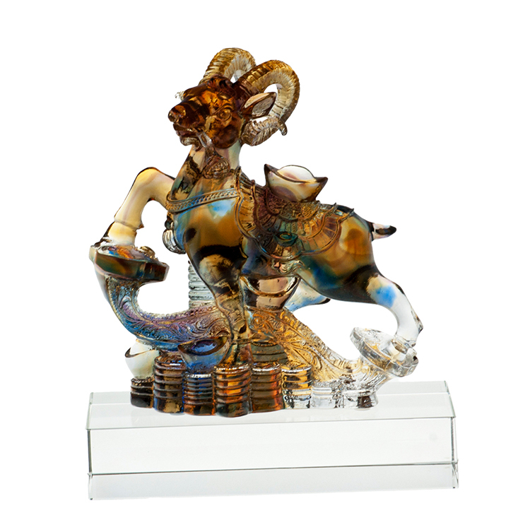 鹿港窯禮品館 居家開運 琉璃珍藏 吉羊如意 擺飾