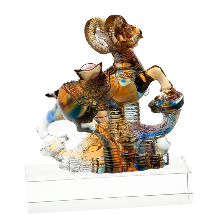 鹿港窯禮品館 居家開運 琉璃珍藏 吉羊如意 擺飾