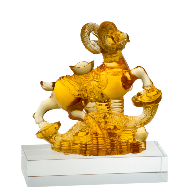 鹿港窯禮品館 居家開運 琉璃珍藏 吉羊如意 擺飾