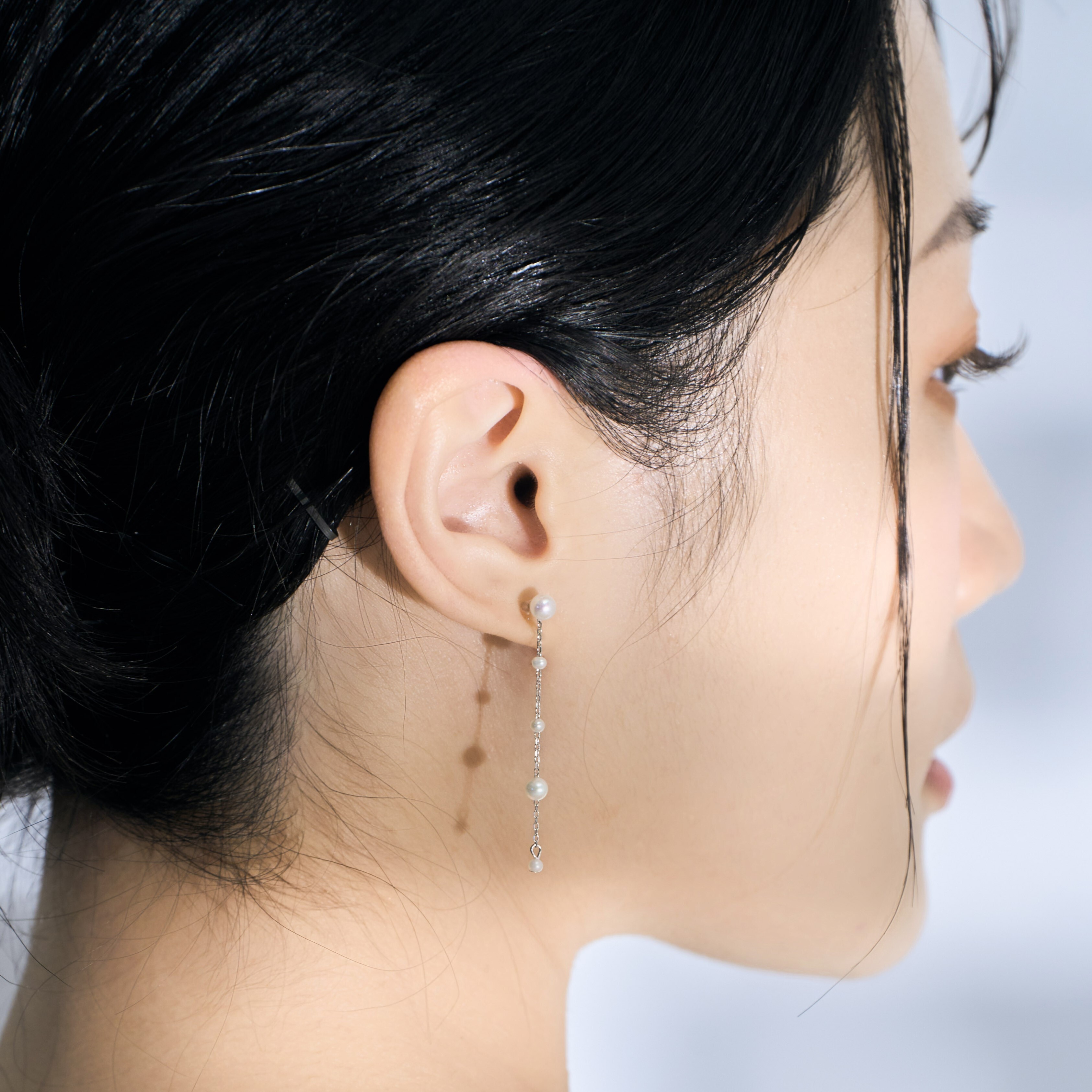 純銀耳環，天然珍珠耳環
