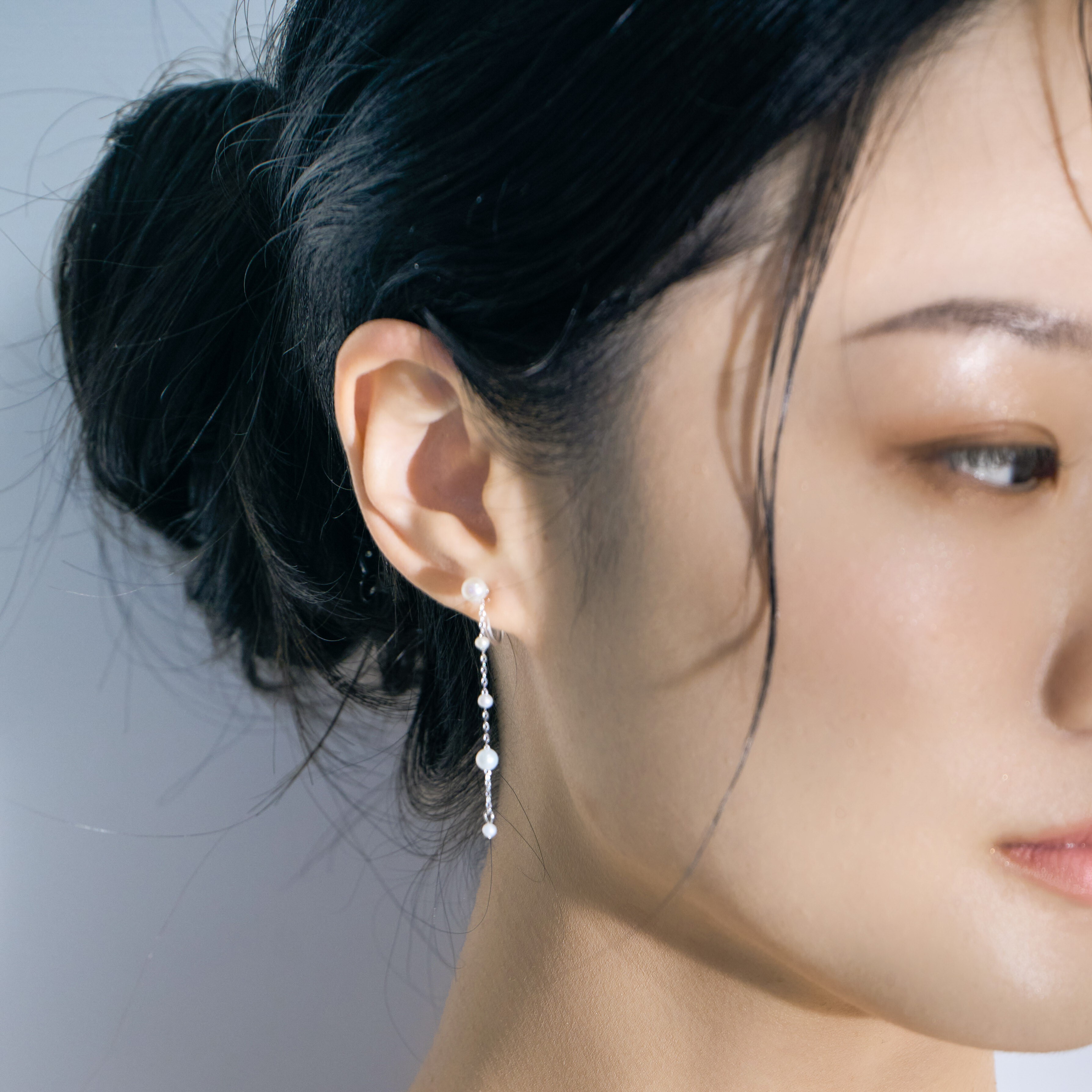 純銀耳環，天然珍珠耳環