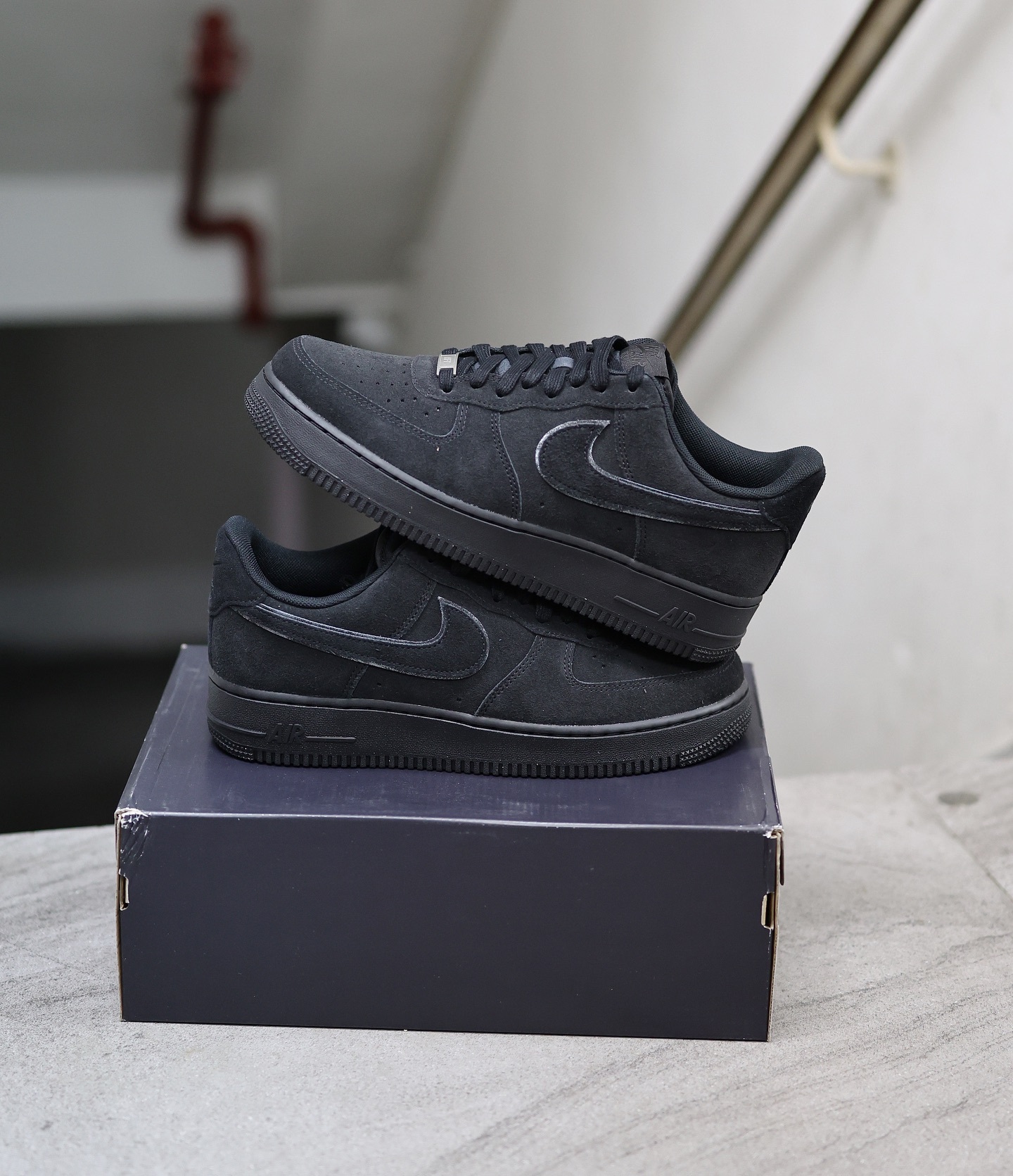 Nike Air Force 1 Low Black Cat 麂皮全黑 HQ1966-002