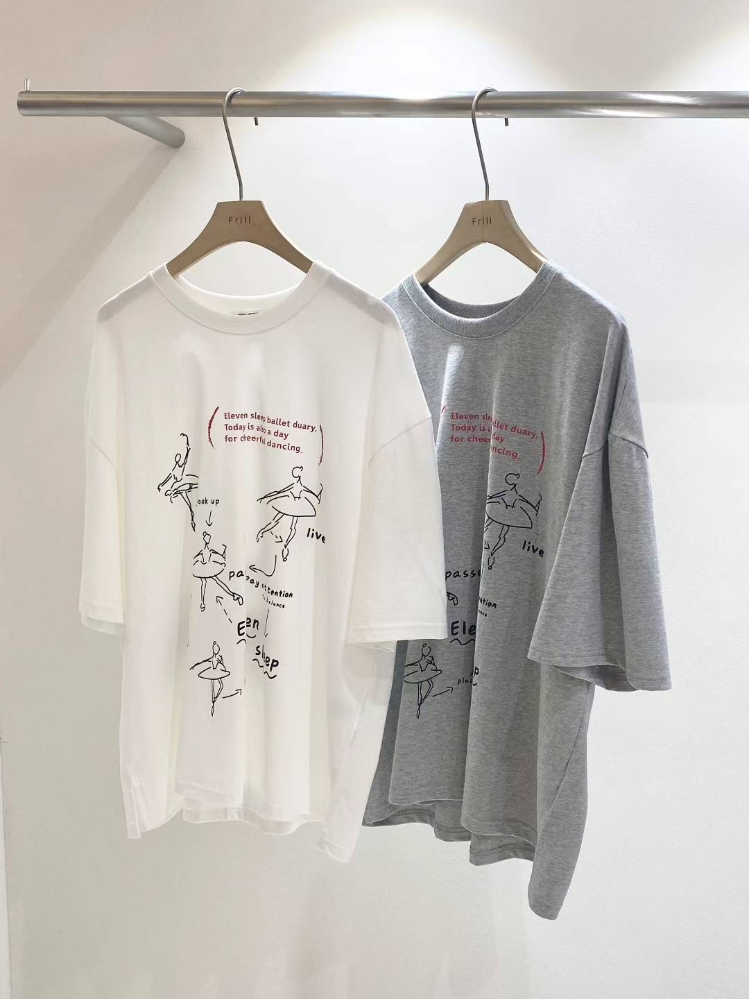 #T009 手繪風芭蕾T恤