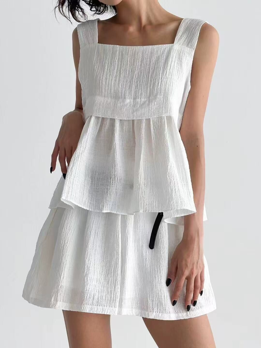 #V016 條紋肌理蛋糕背心