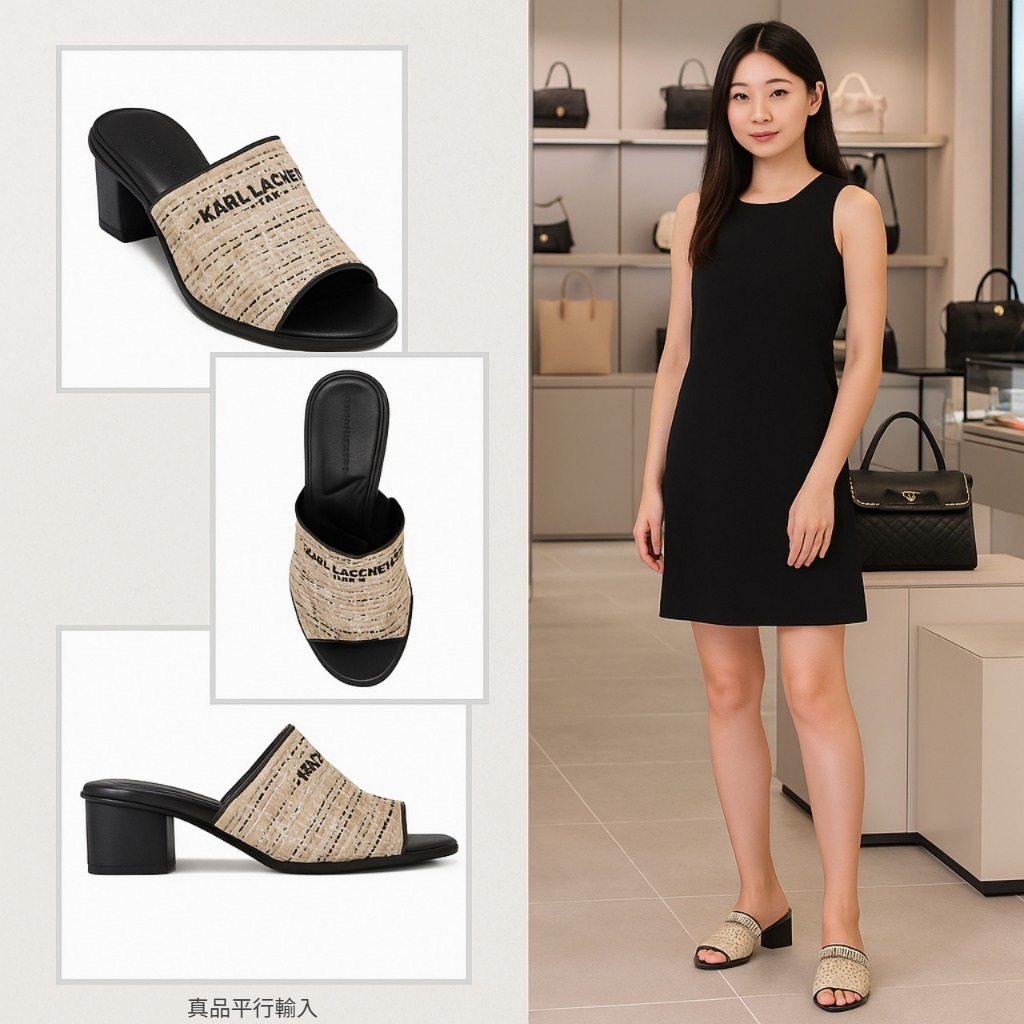 【預購】KARL LAGERFELD PARIS Harford G071012 女裝粗跟拖鞋