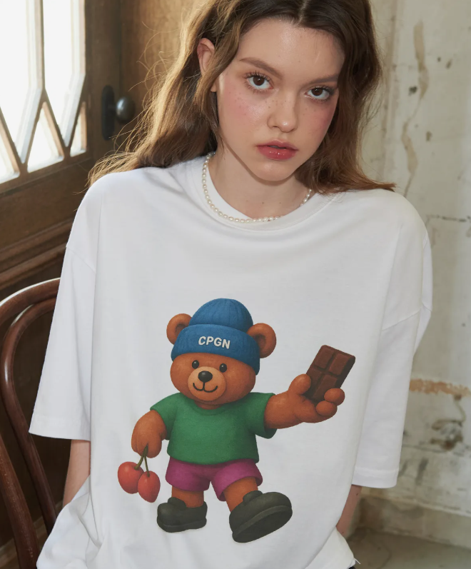 CPGN STUDIO / DTP Cherry Bear Short T-shirt / White / JUL25