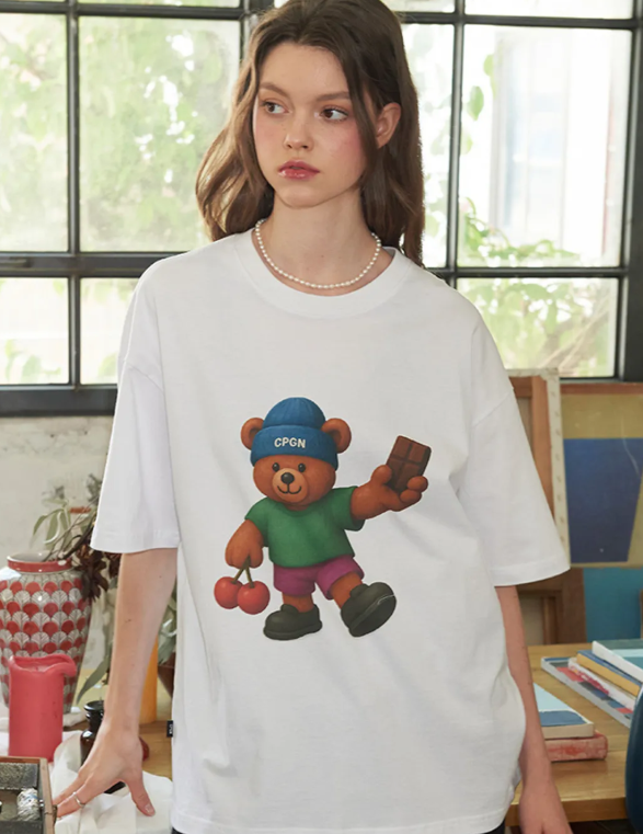 CPGN STUDIO / DTP Cherry Bear Short T-shirt / White / JUL25