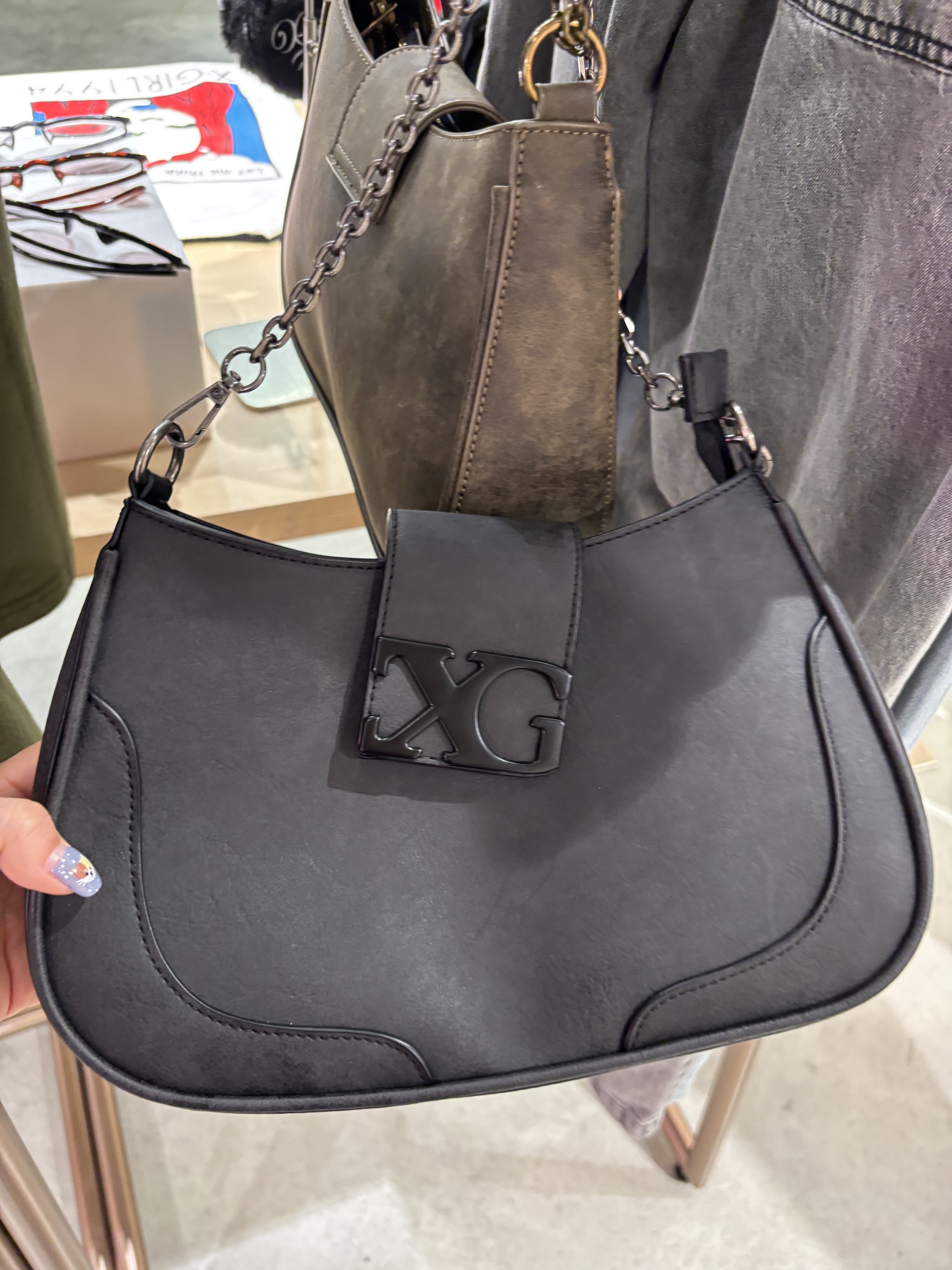 X-girl LOGO MARK FAUX LEATHER BAG