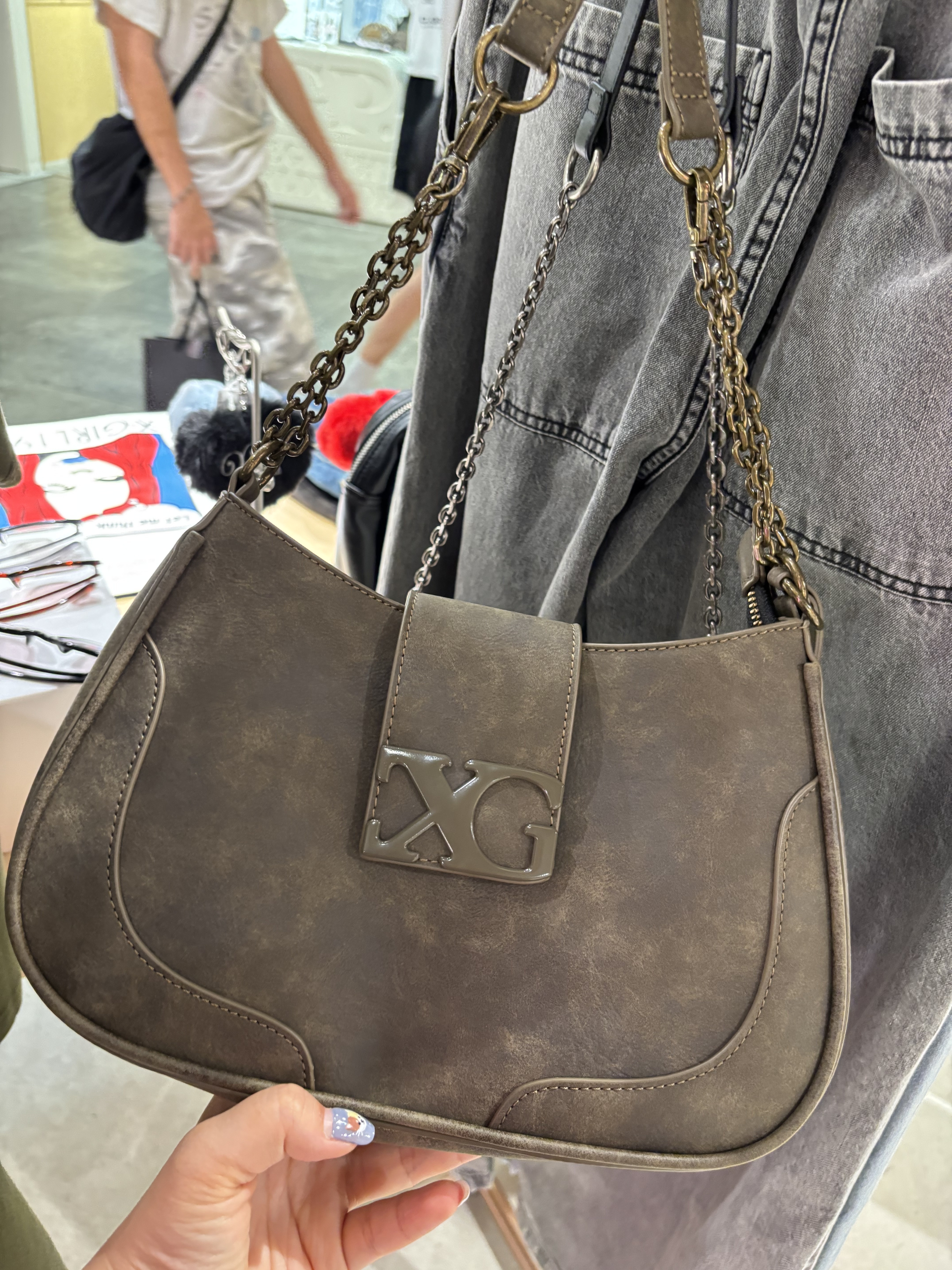 X-girl LOGO MARK FAUX LEATHER BAG