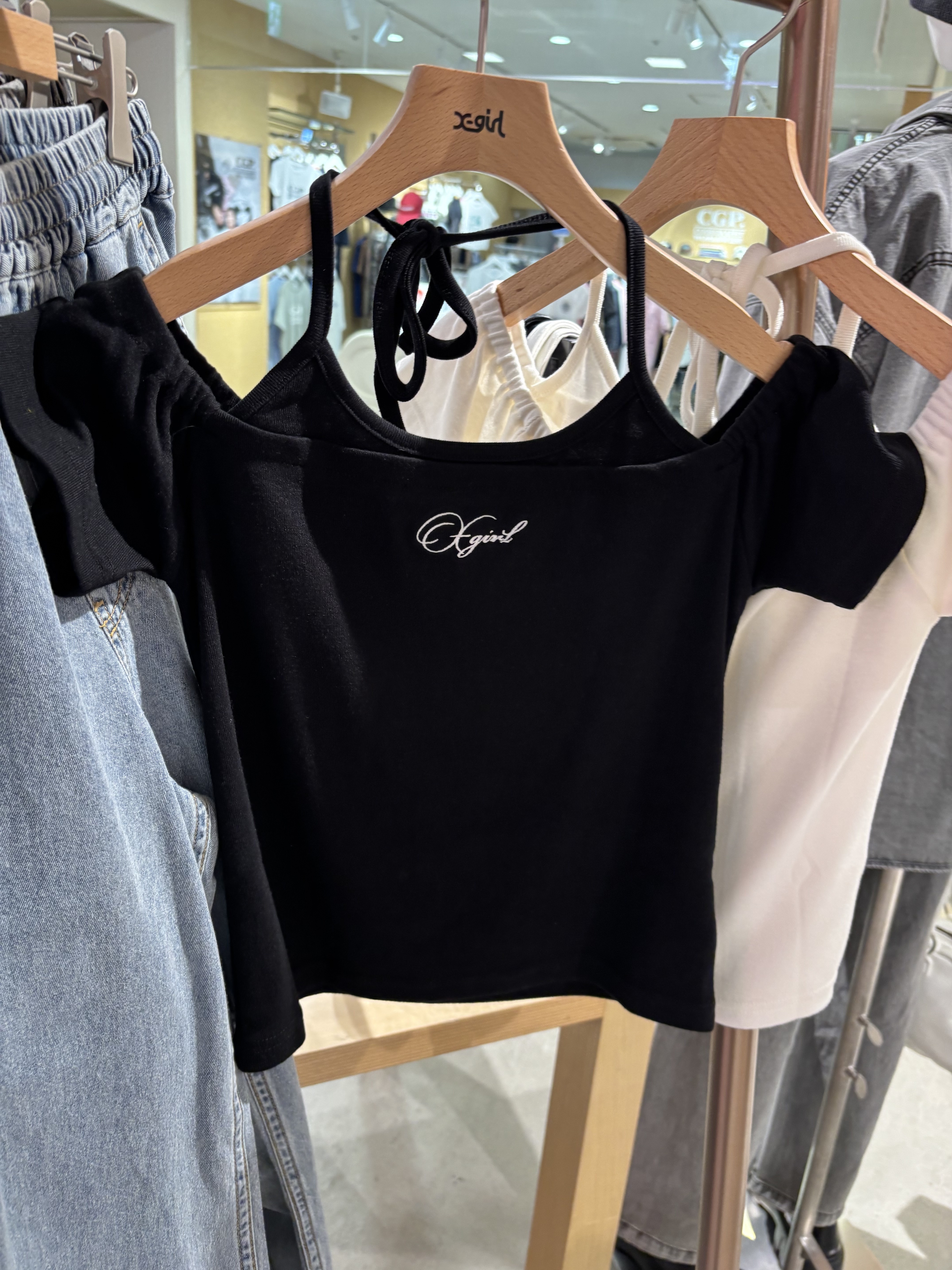 X-girl LAYERED STYLE HALTERNECK TOP