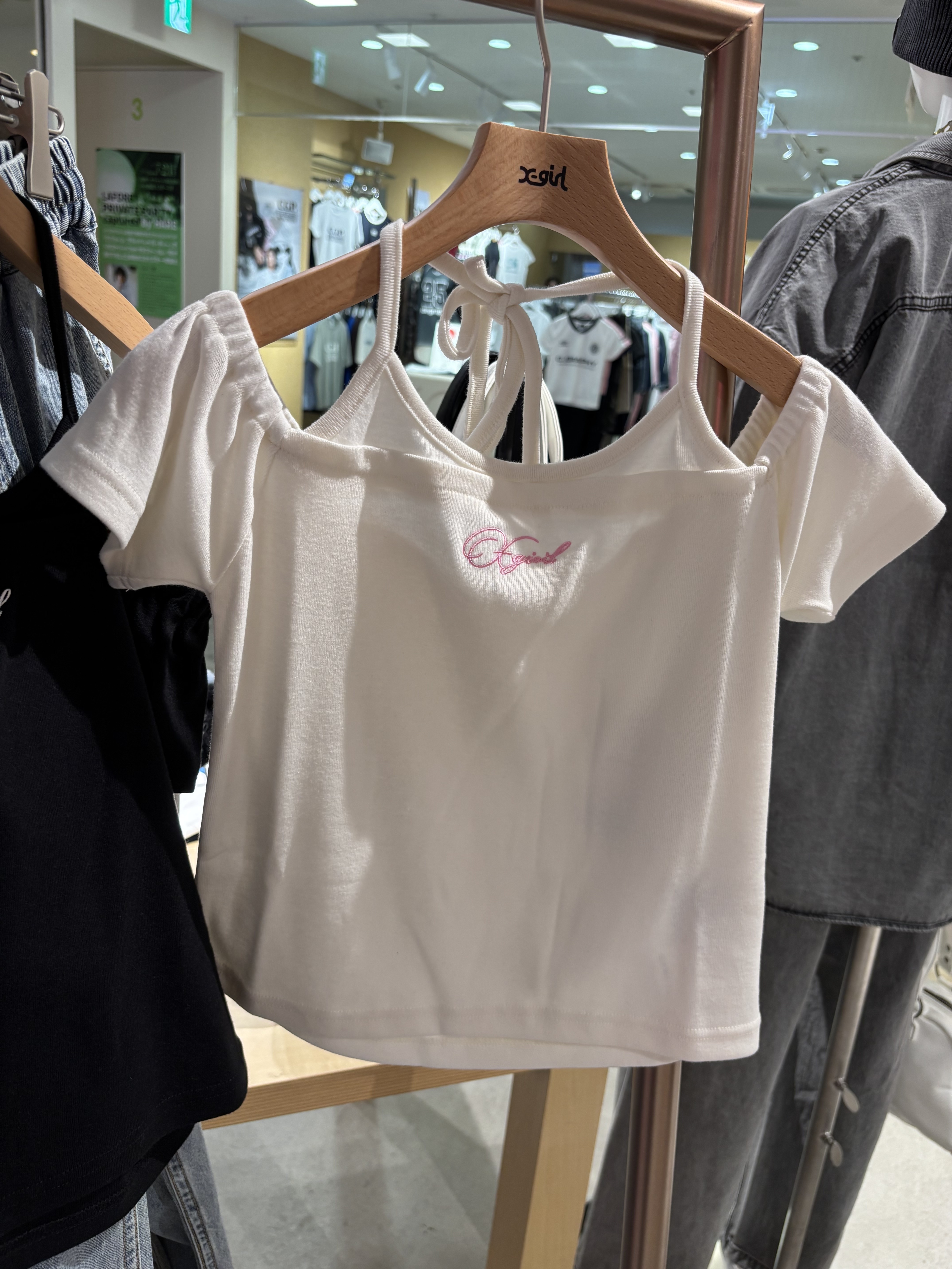 X-girl LAYERED STYLE HALTERNECK TOP