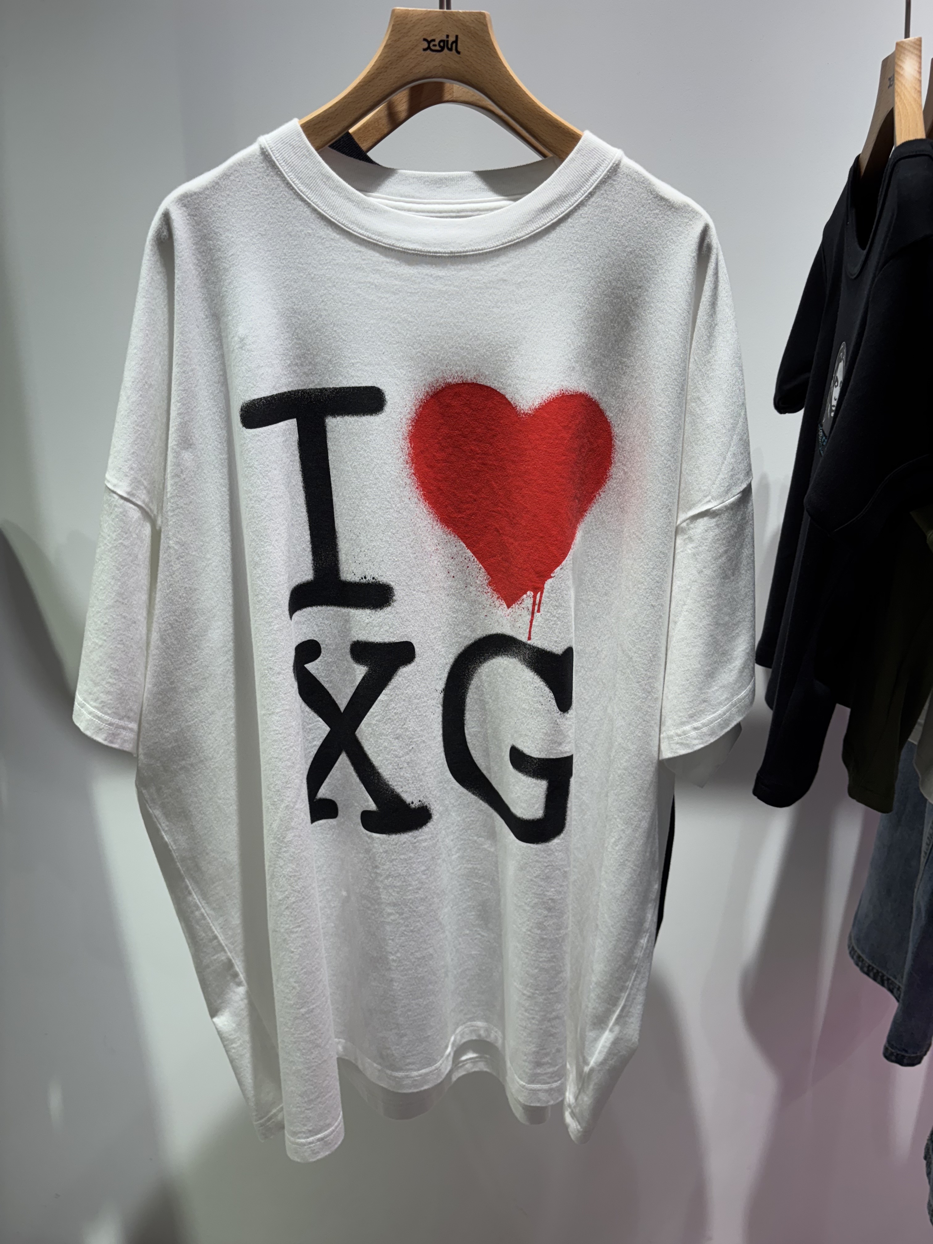 X-girl STENCIL I LOVE XG LOGO S/S BIG TEE DRESS