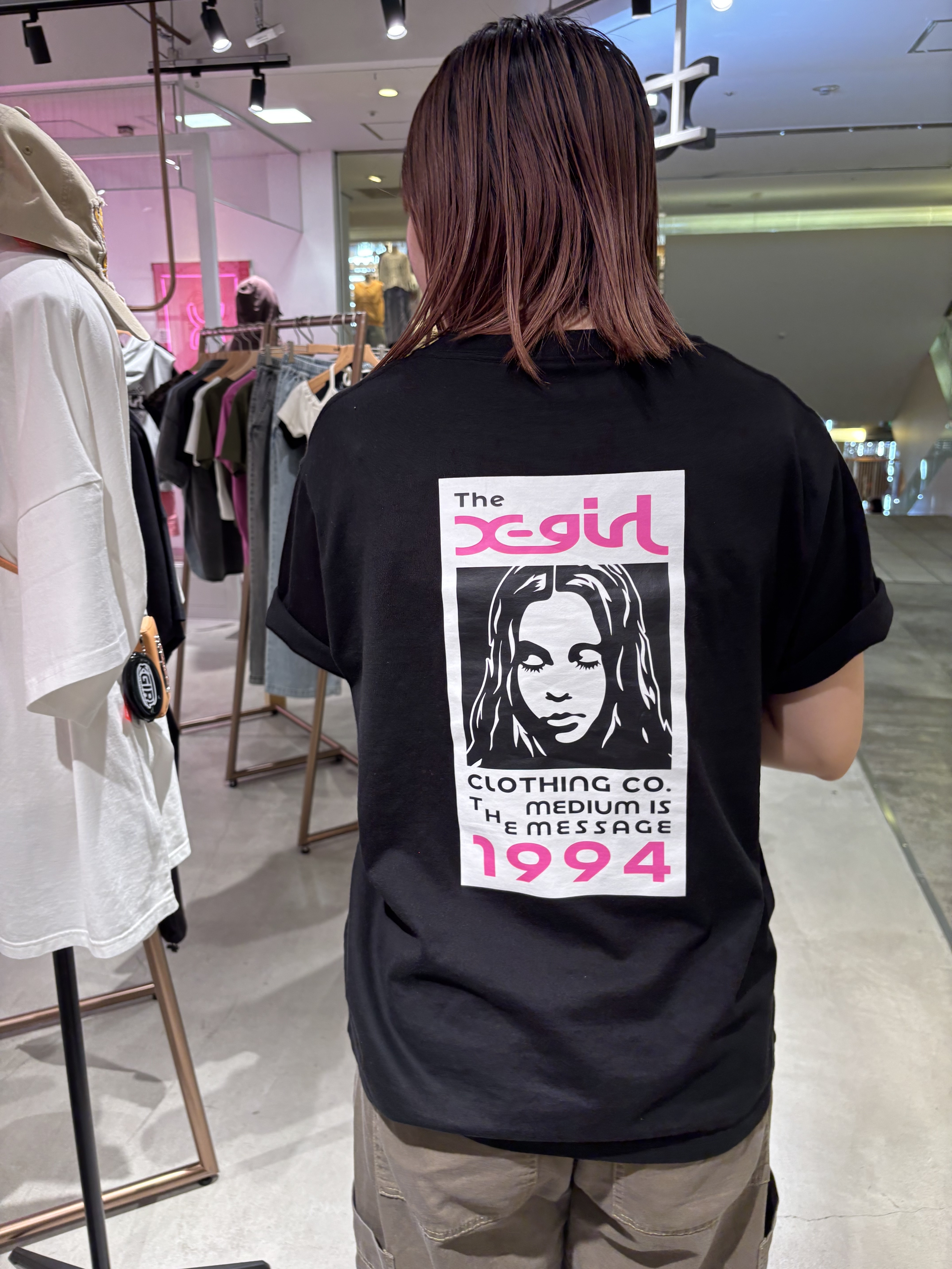 X-girl BOX LOGO AND FACE S/S BIG TEE DRESS