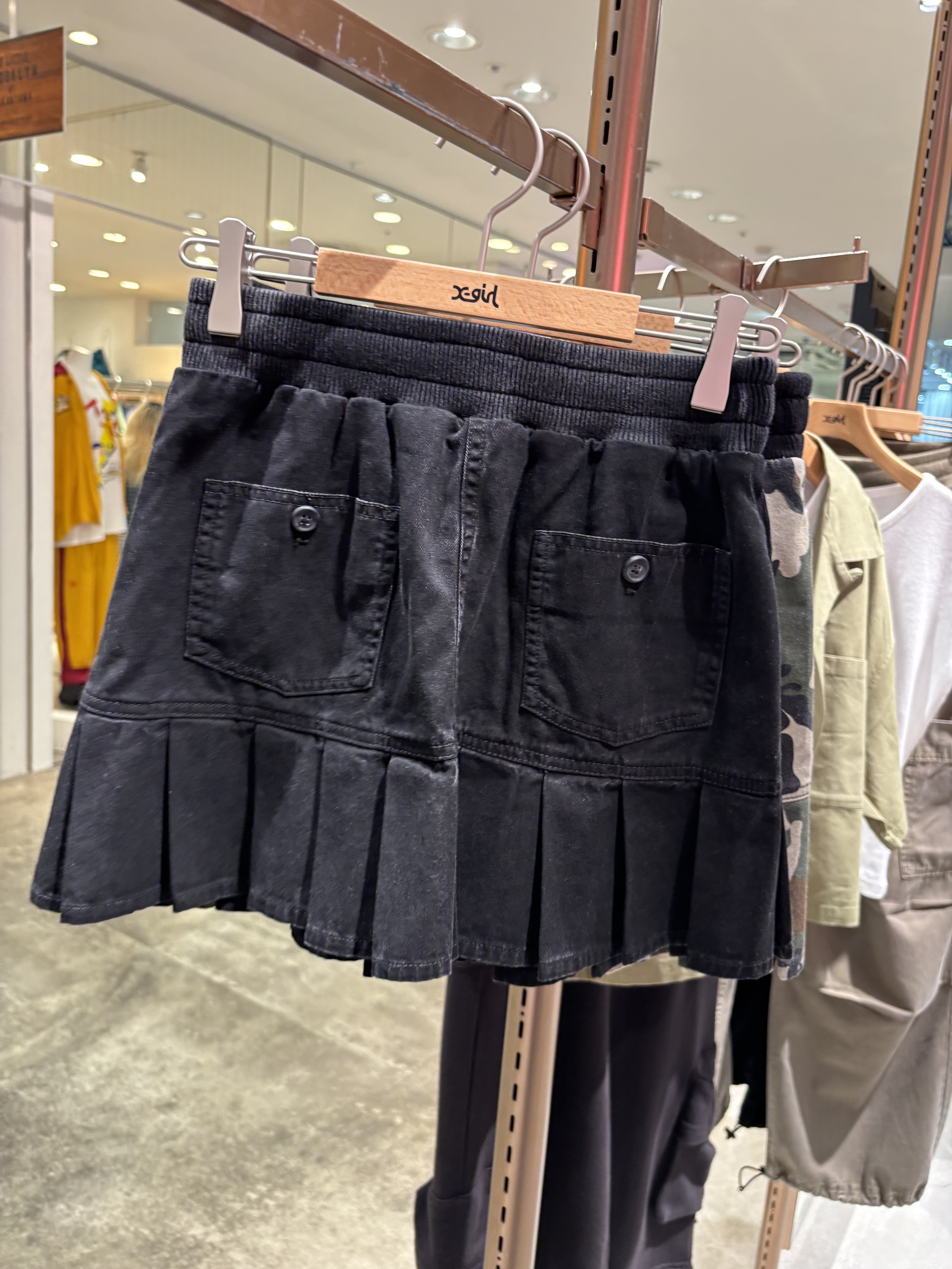 X-girl WAIST RIB PLEATED MINI SKIRT