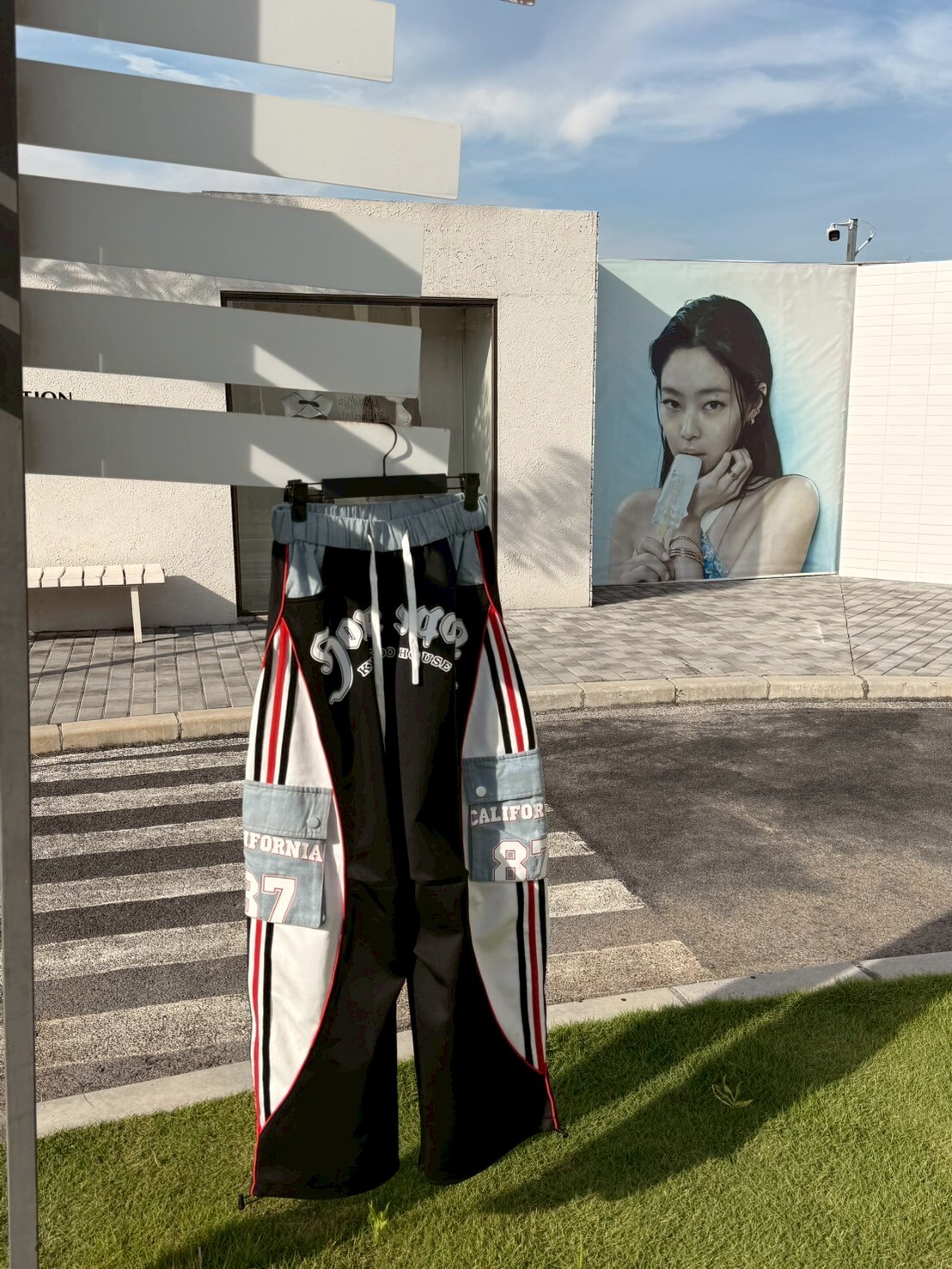 檔口設計款💥美式街頭色塊拼接運動褲（有束口）