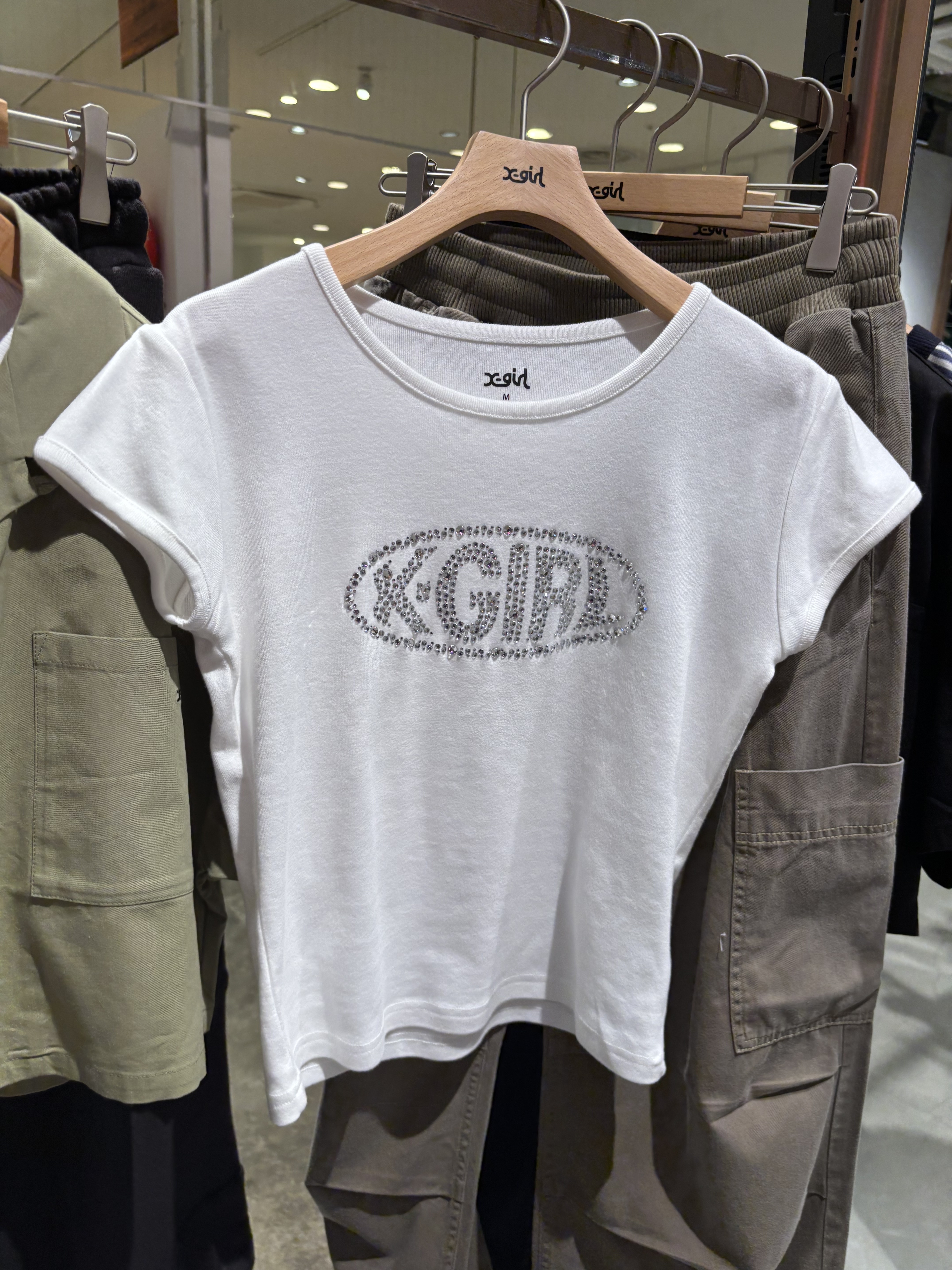 X-girl RHINESTONE OVAL LOGO S/S BABY TEE