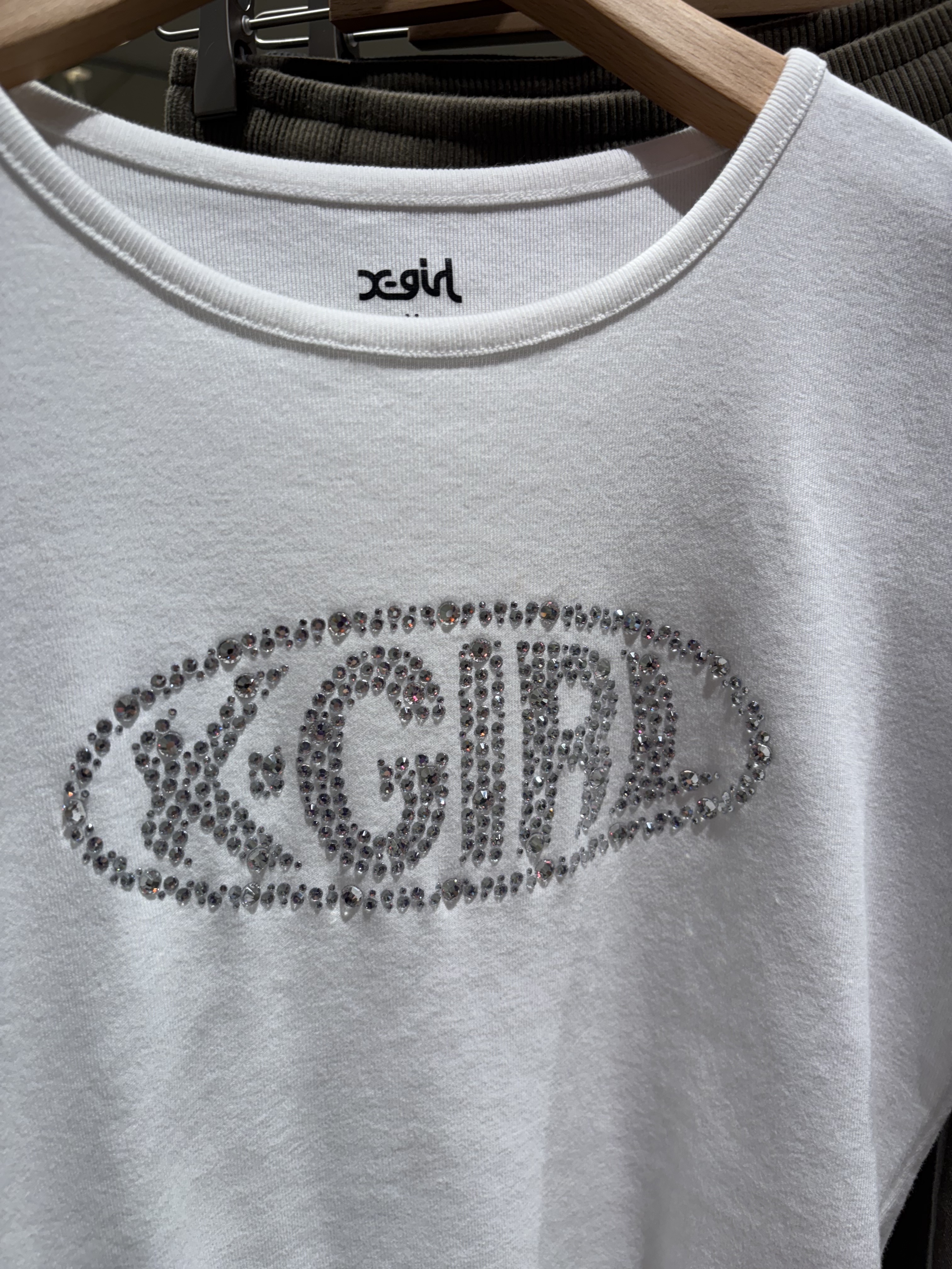 X-girl RHINESTONE OVAL LOGO S/S BABY TEE
