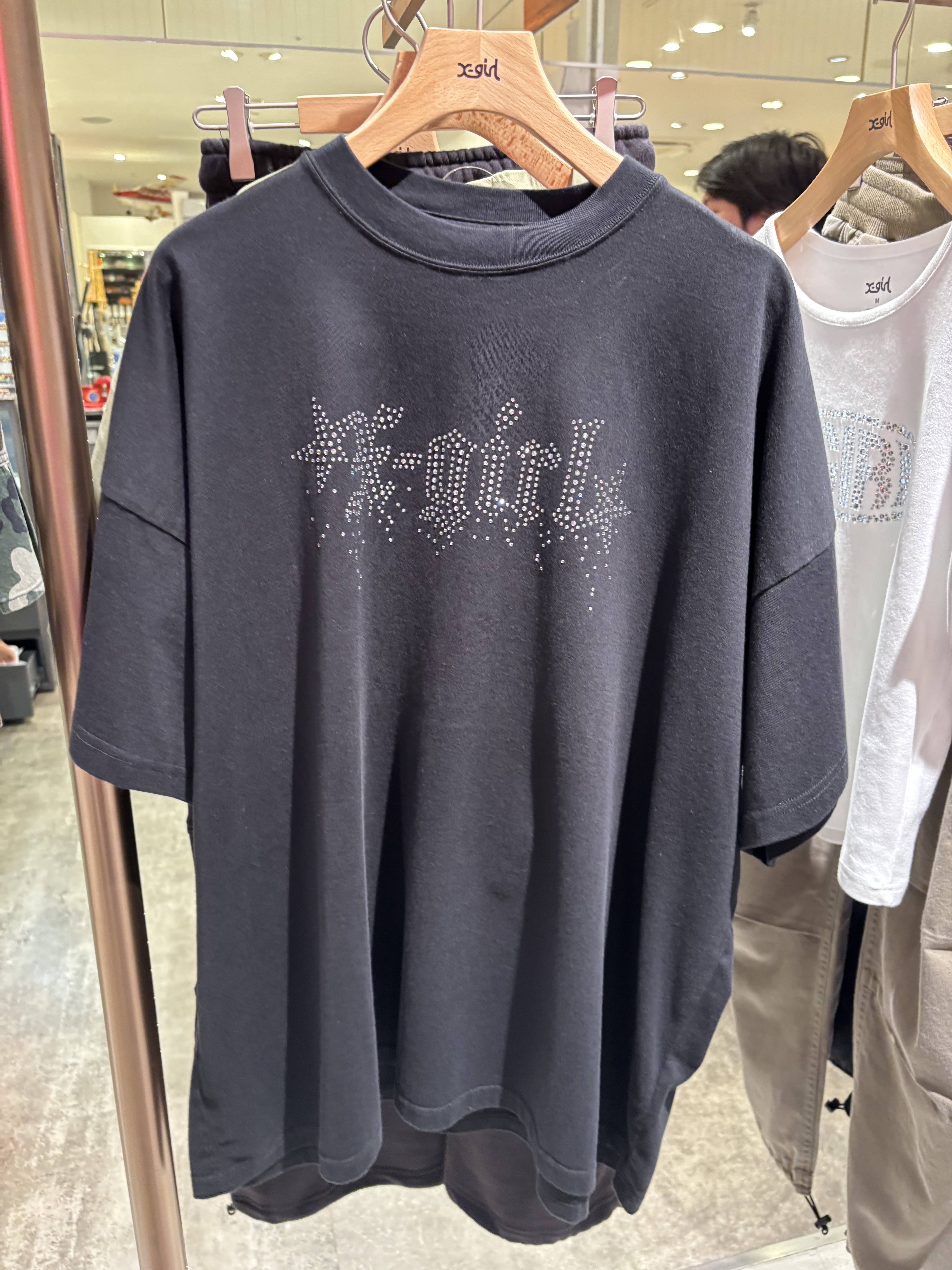 X-girl RHINESTONE STARDUST LOGO S/S TEE DRESS