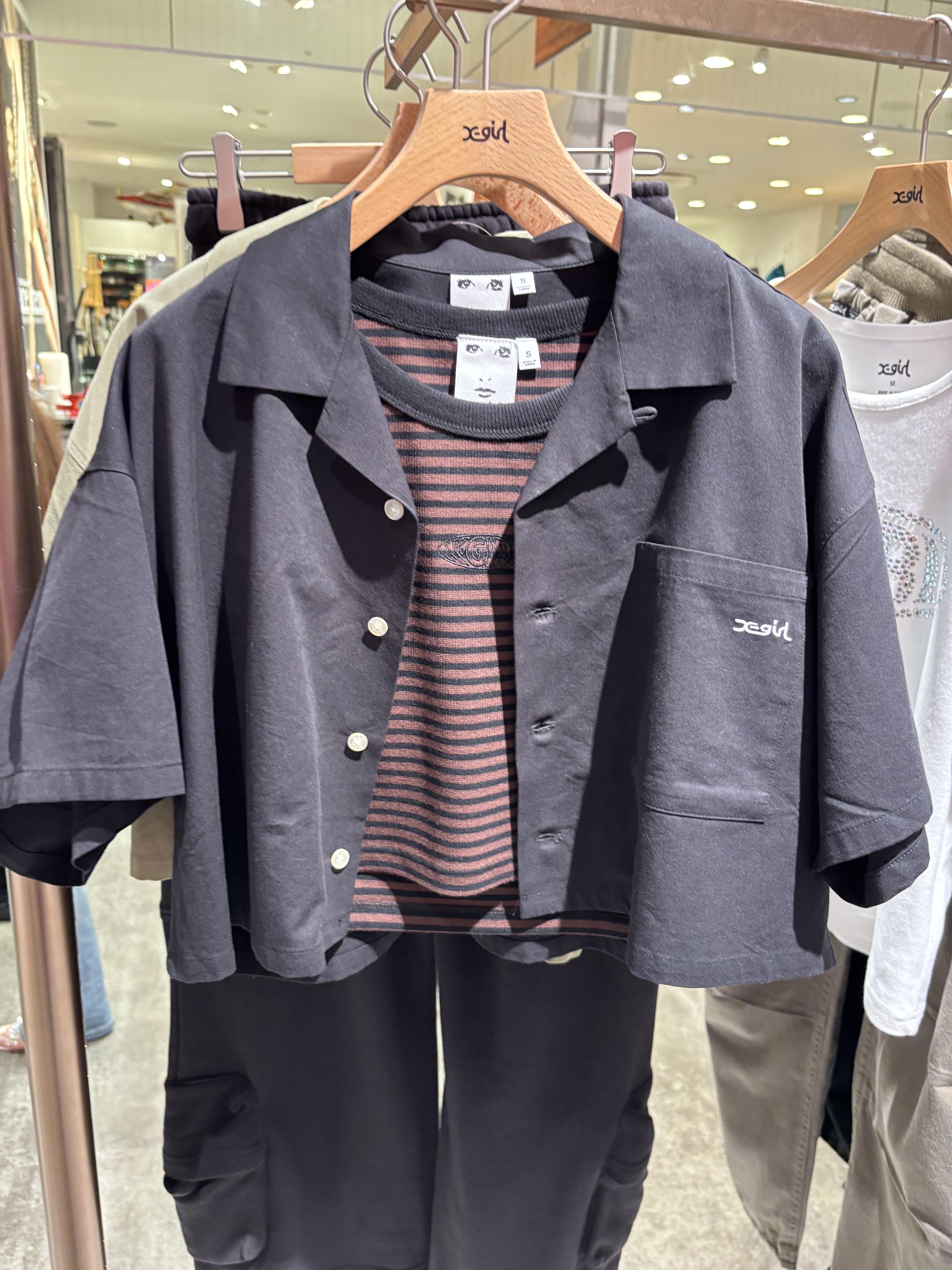 X-girl OUTLINE OVAL LOGO TANK TOP