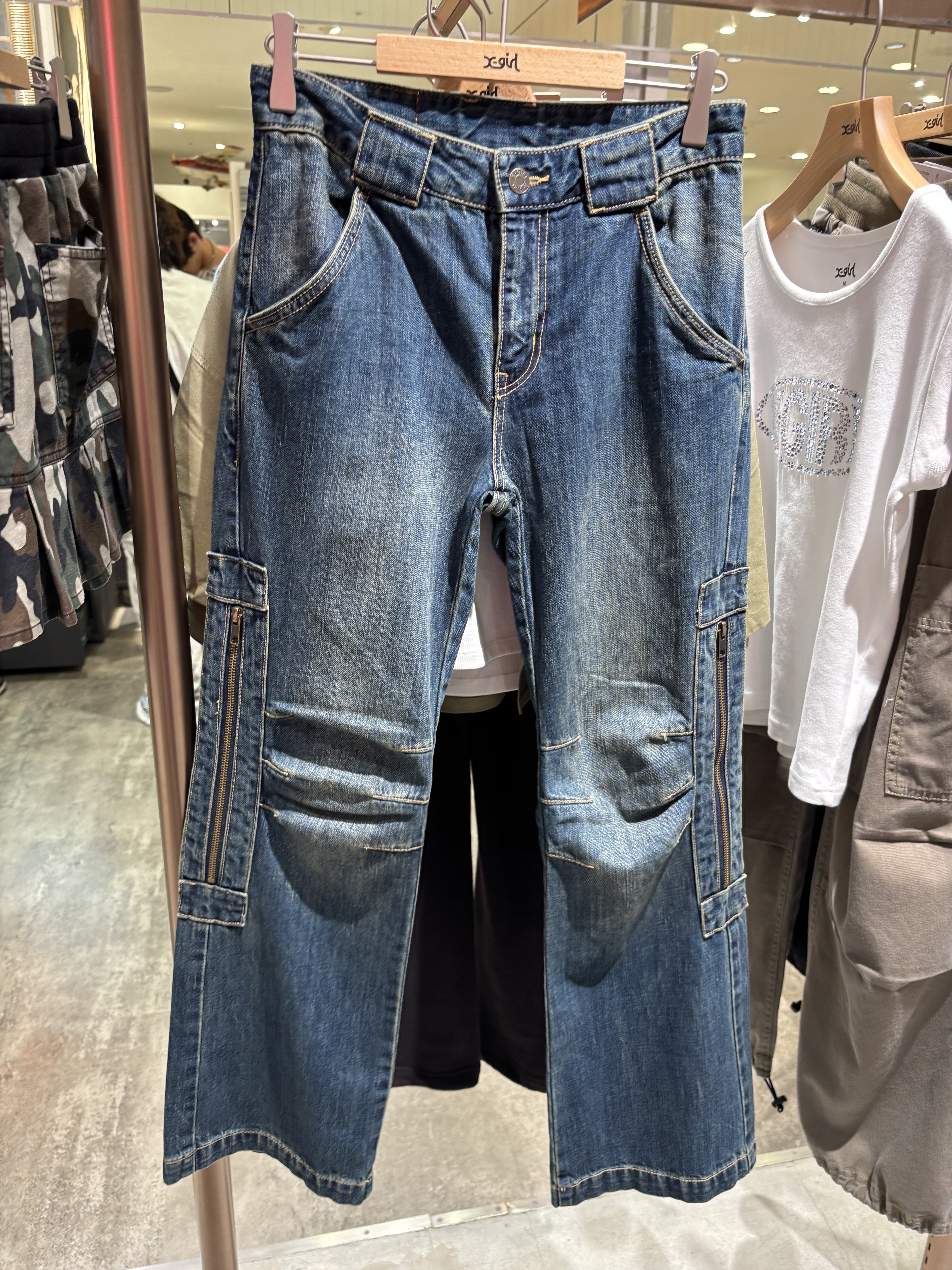 X-girl SIDE VENTILATION FLARE DENIM PANTS