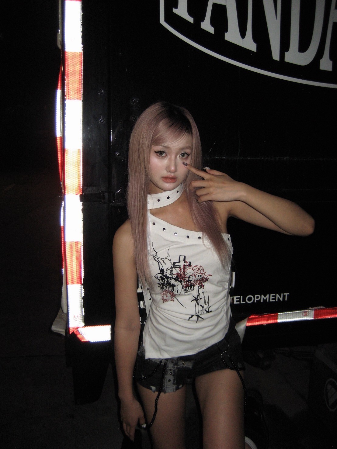 千禧朋克辣妹 十字斜肩掛脖2colors