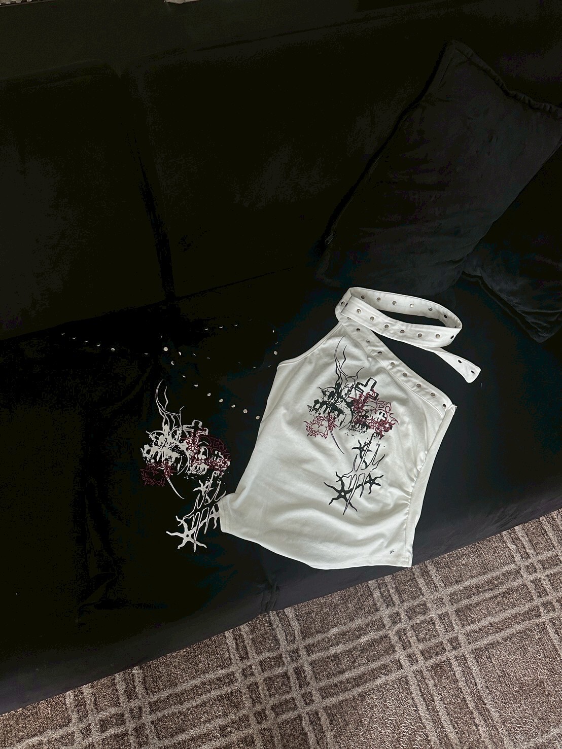 千禧朋克辣妹 十字斜肩掛脖2colors